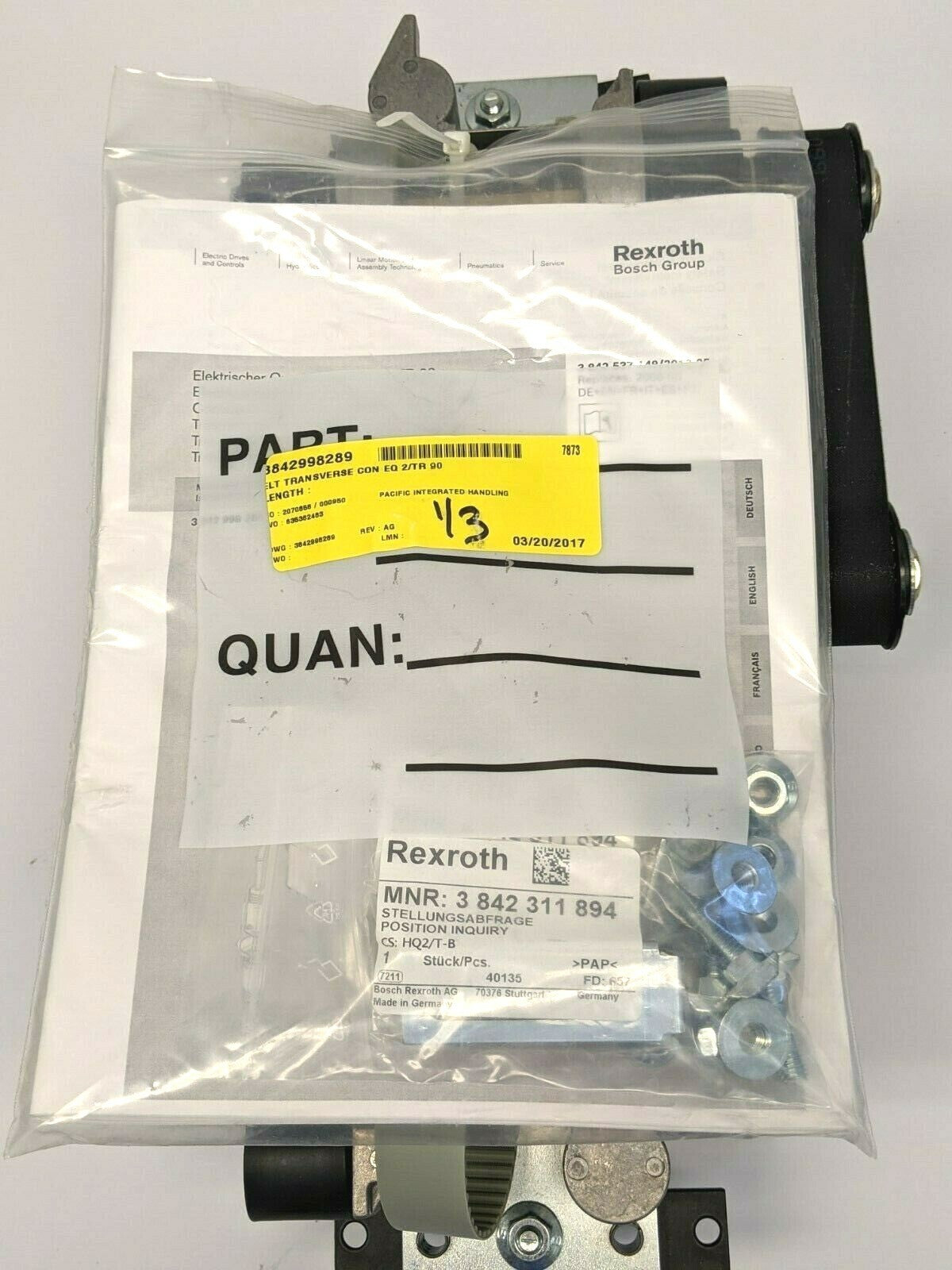 Bosch Rexroth 3842998289 Electrical Transverse Conveyor EQ 2/TR 90 - Maverick Industrial Sales