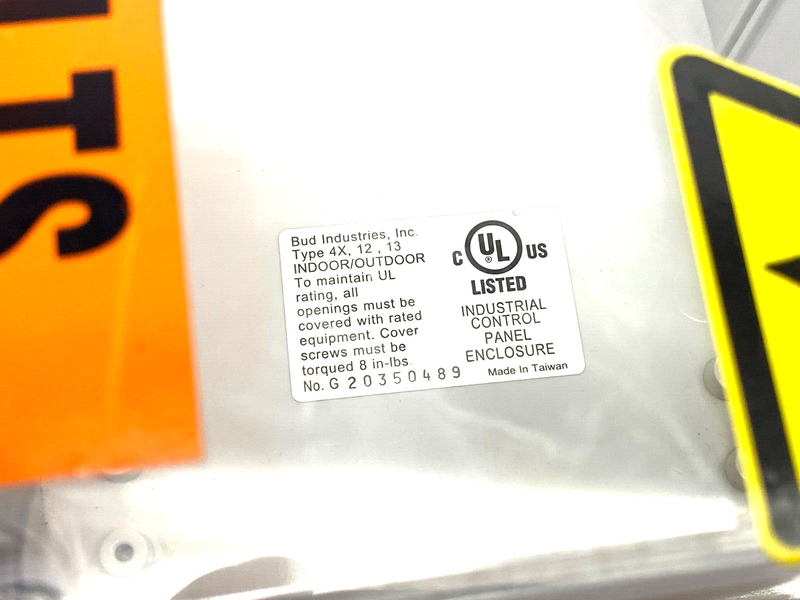 Bud Industries Type 4x, 12, 13 Control Panel Enclosure 171x121x40mm Screw Cover - Maverick Industrial Sales