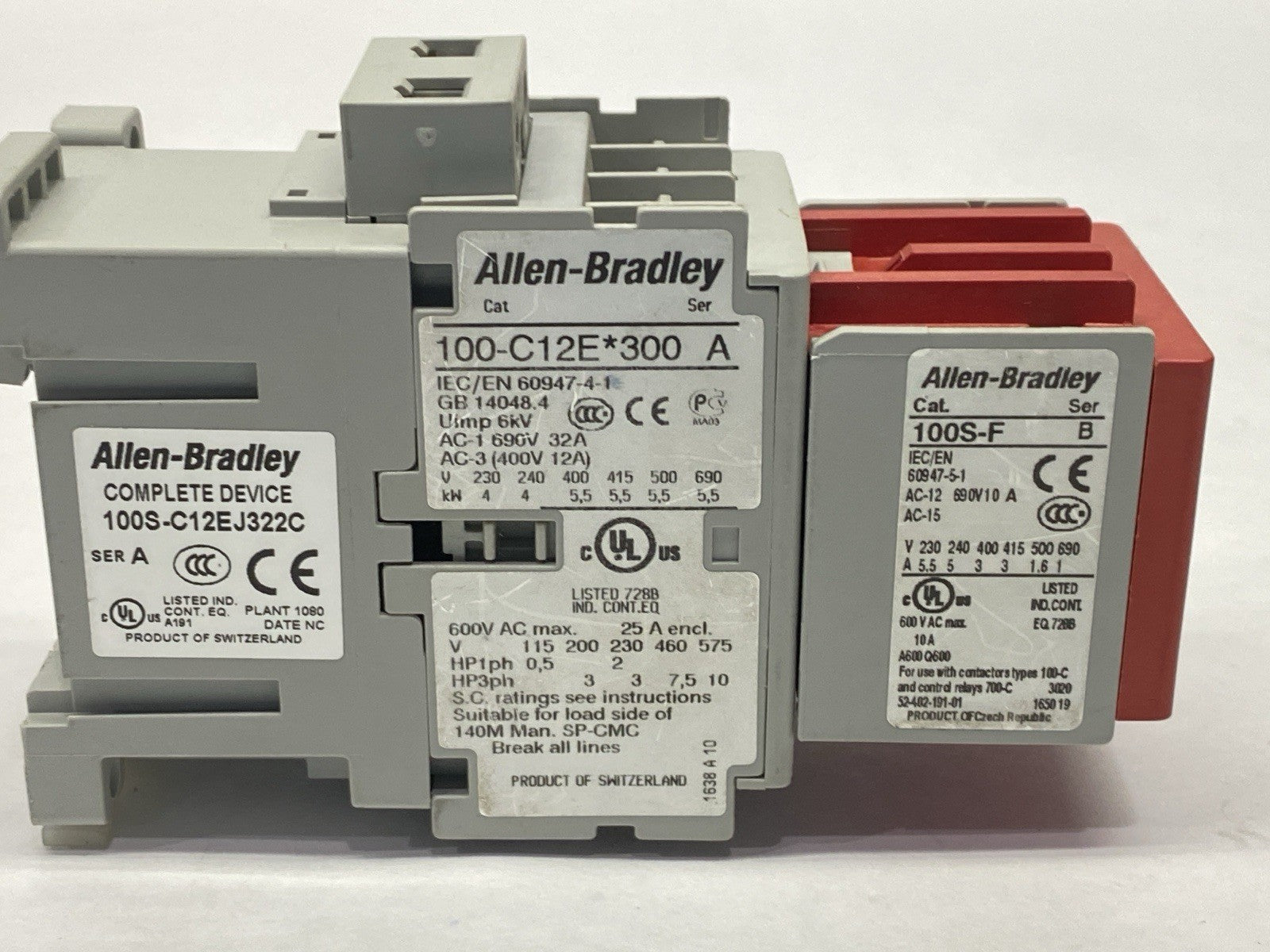 Allen Bradley 100S-C12EJ322C Ser A Safety Contactor 12A 600V 24VDC Coil - Maverick Industrial Sales