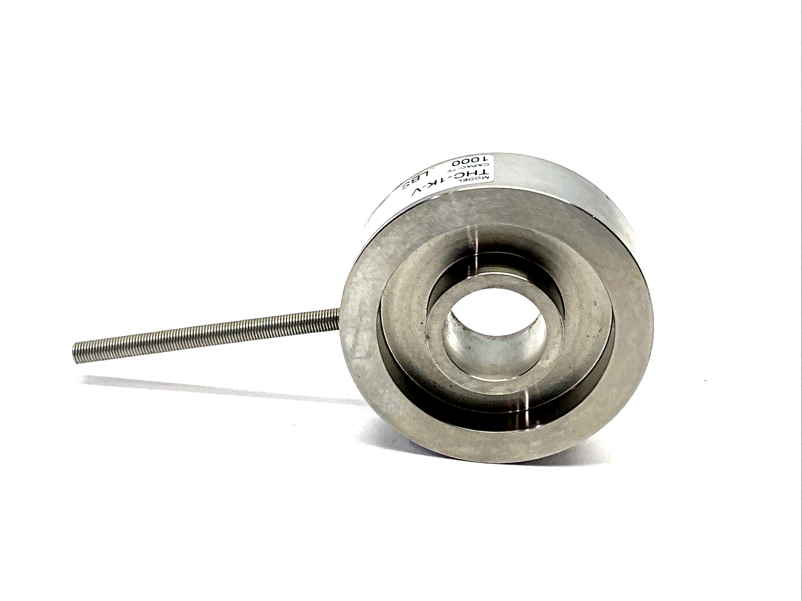 THC-IK-V | Transducer Techniques Through-Hole Load Cell Force Sensor 0-1K LB - For parts or not working - Maverick Industrial Sales