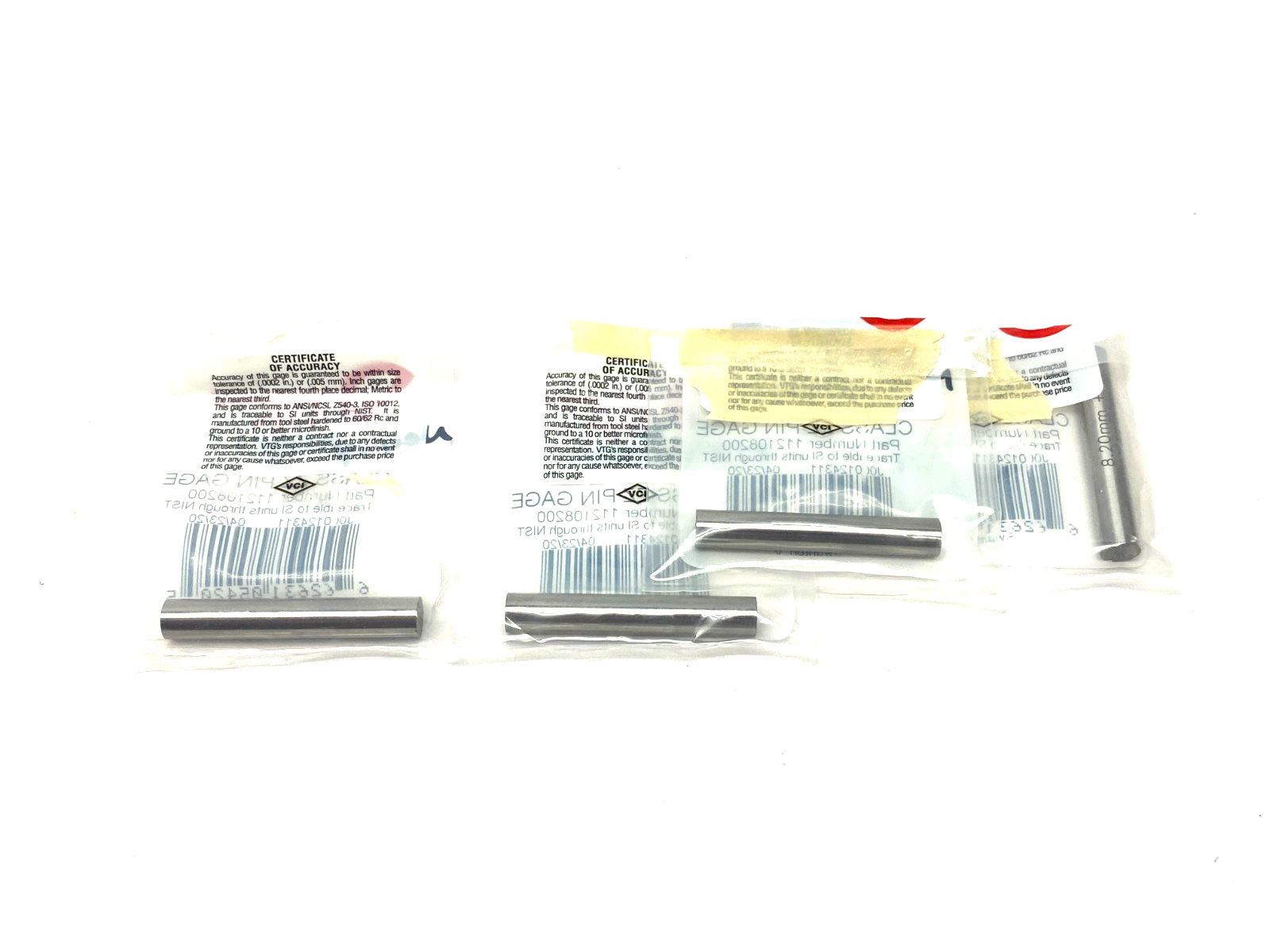 Vermont Gage 112108200 Class ZZ Plus Pin Gage LOT OF 4 - Maverick Industrial Sales