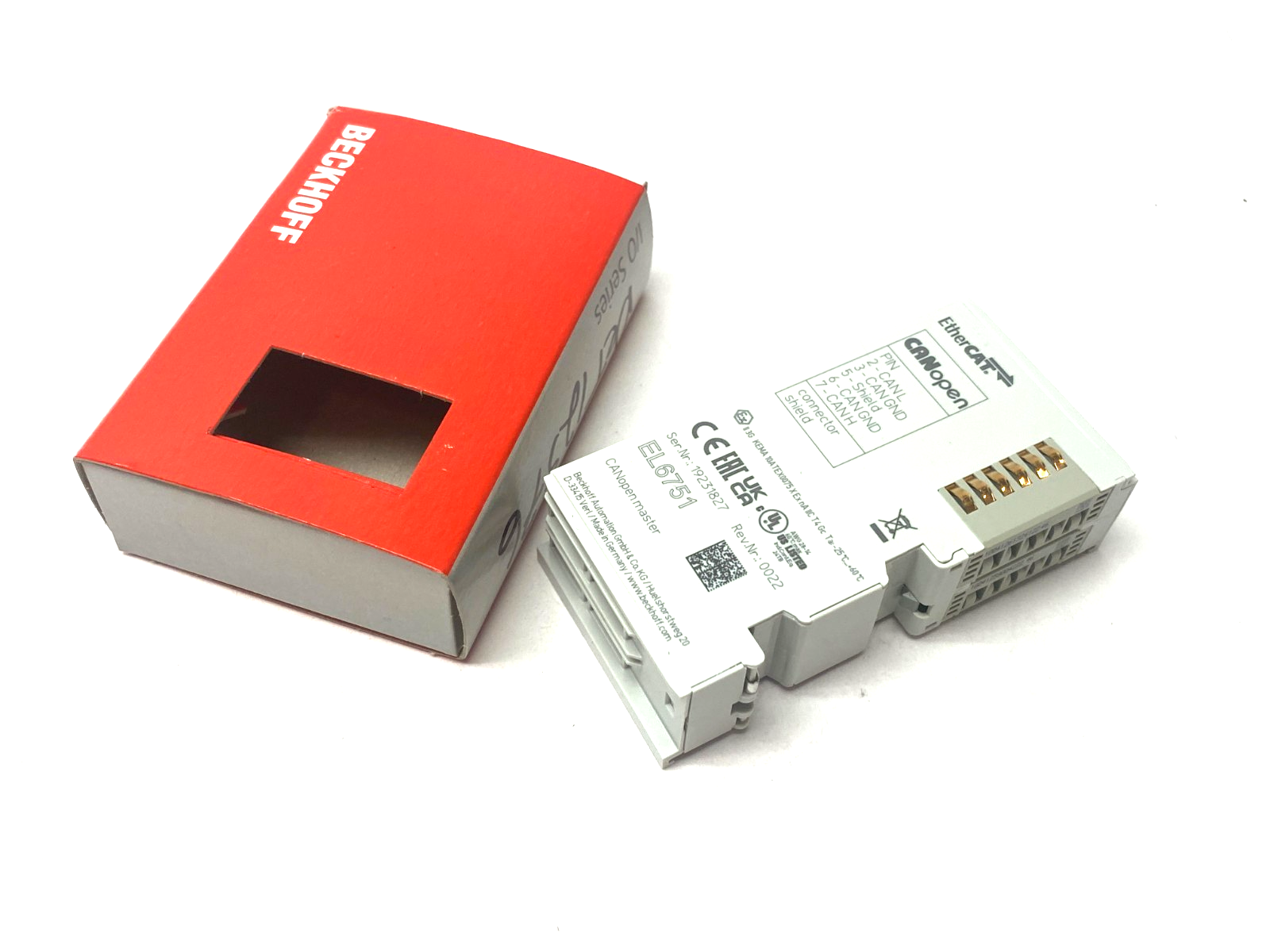 Beckhoff EL6751 EtherCAT 1-Channel Communication Interface CANopen Terminal - Maverick Industrial Sales