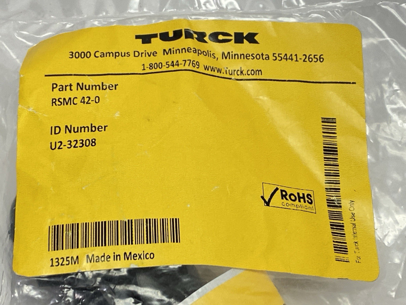 RSMC 42-0 | Turck Field Wireable Connector Male 1-1/8" Powerfast 4-Pin U2-32308 - New - Maverick Industrial Sales