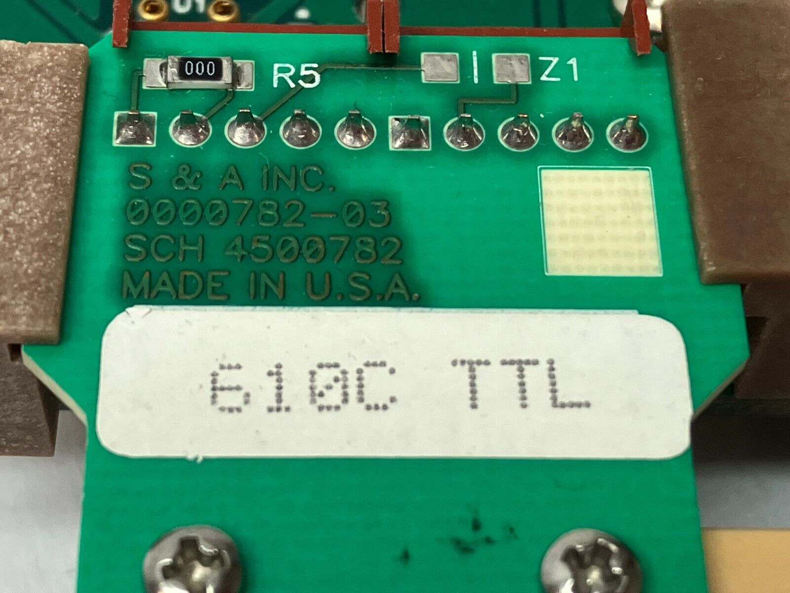 E0000844-00 | Saunders & Associates Circuit Board w/ 0000782-03 610C TTL - Used - Maverick Industrial Sales