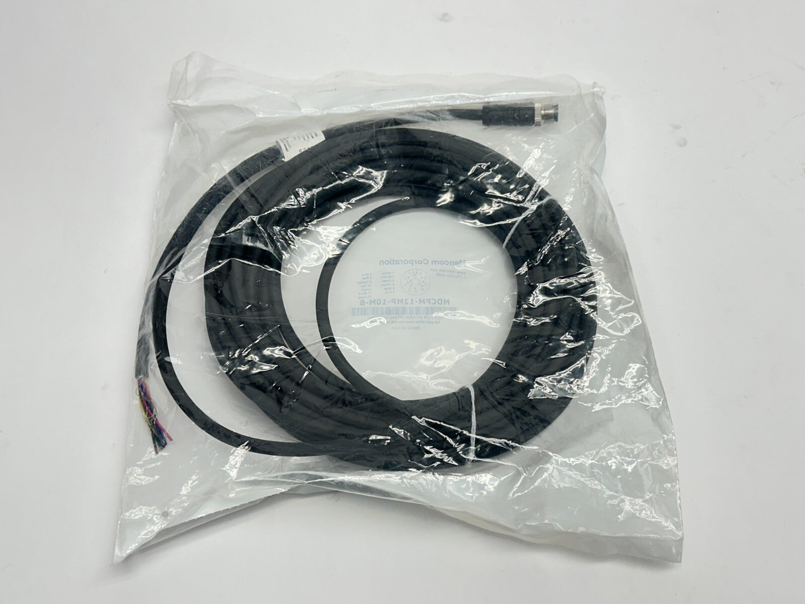 MDCPM-12MP-10M-B | Mencom Cordset Male M12 12-Pin 10m - New - Maverick Industrial Sales