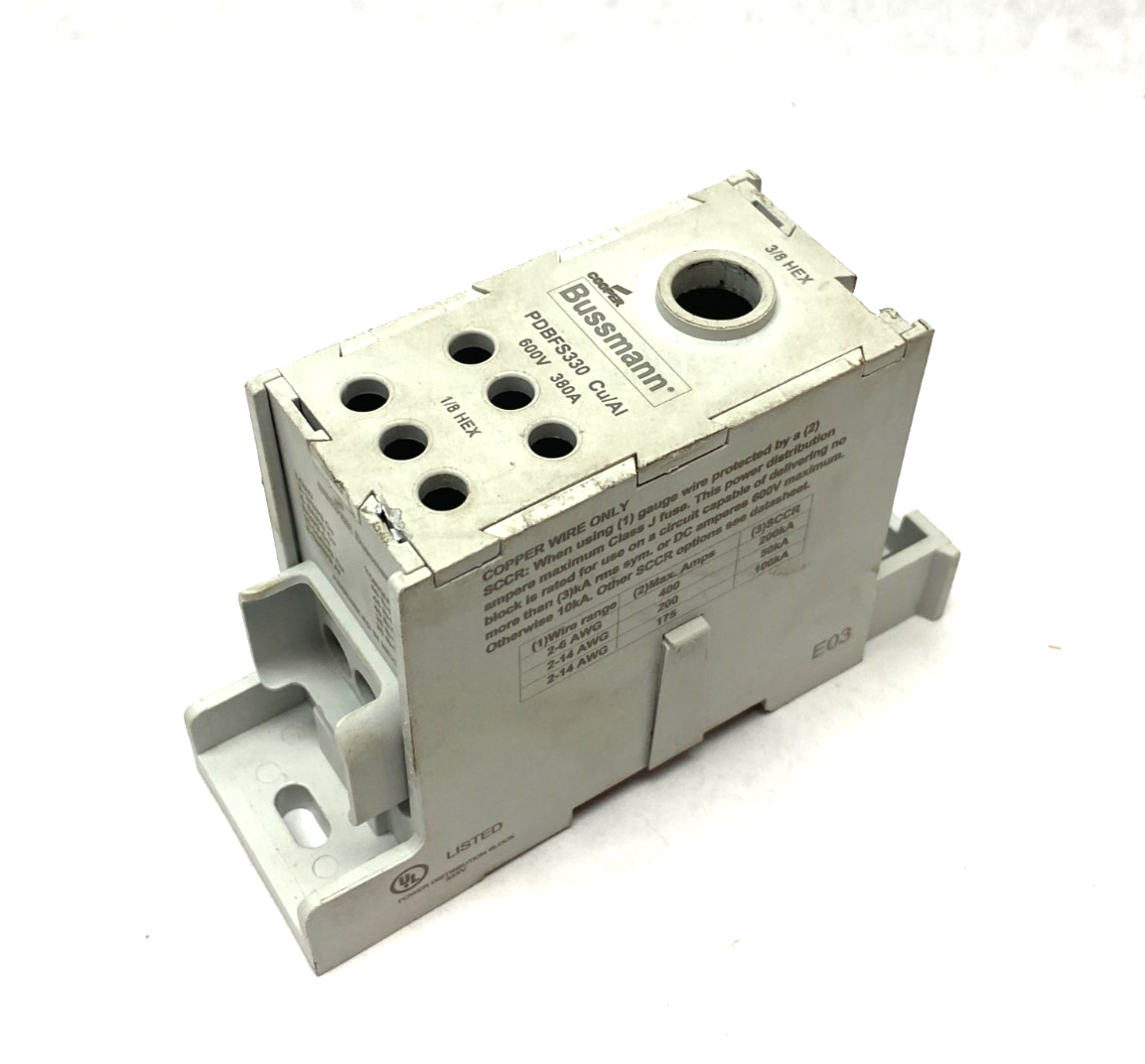 Cooper Bussmann PDBFS330 Power Distribution Block 600V 380A - Maverick Industrial Sales