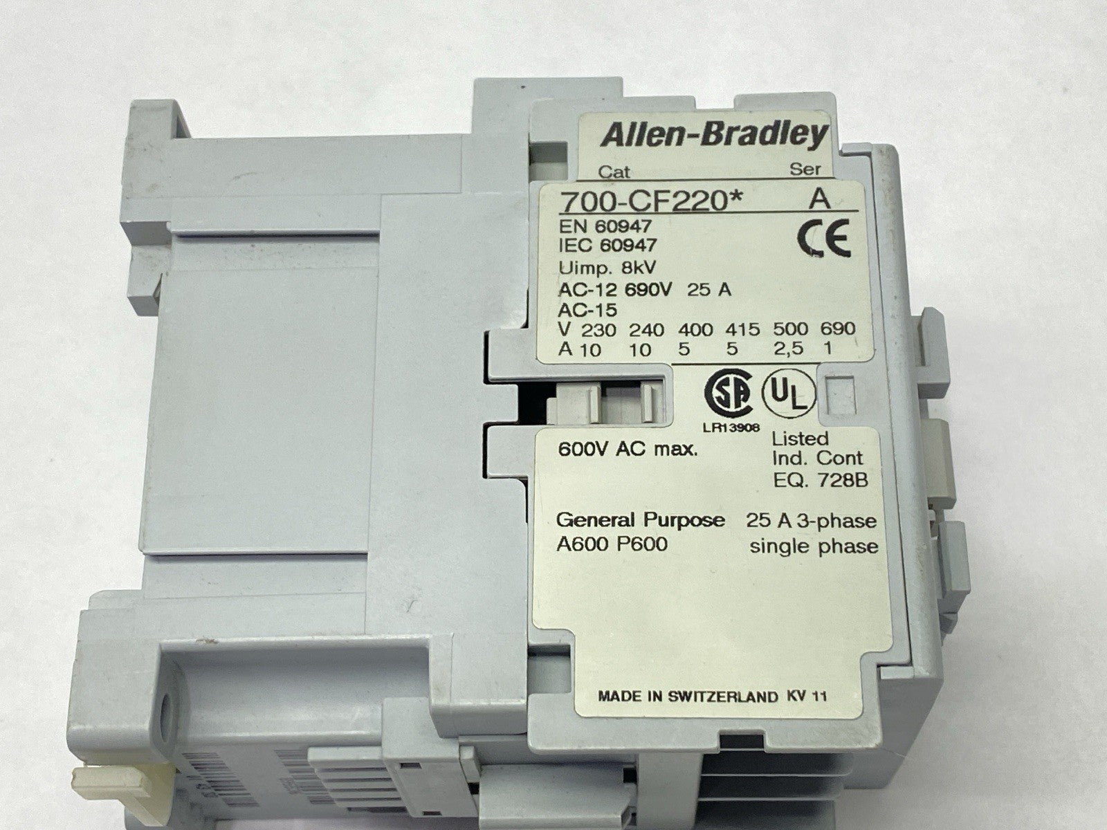 700-CF220D | Allen Bradley Ser. A Control Relay 110/120V Coil 4-Pole - Used - Maverick Industrial Sales