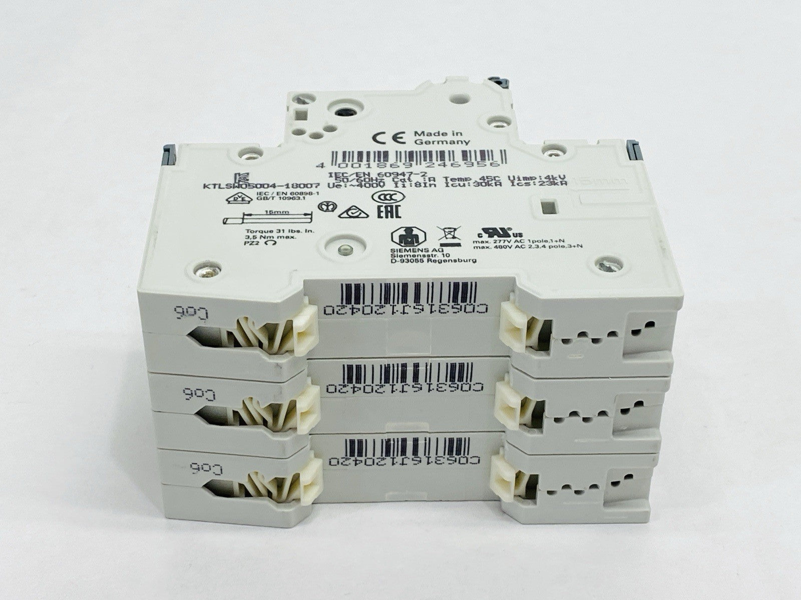 Siemens 5SY6306-7 Miniature Circuit Breaker 3-Pole 6A 400V - Maverick Industrial Sales