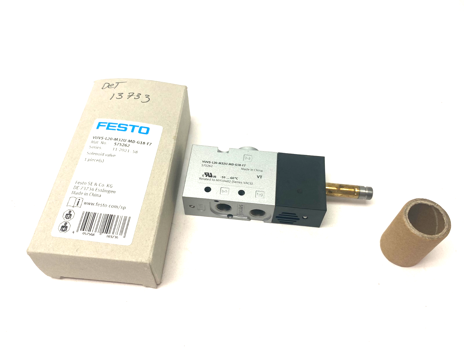 Festo VUVS-L20-M32U-MD-G18-F7 Spring Return Solenoid Valve 575262 - Maverick Industrial Sales
