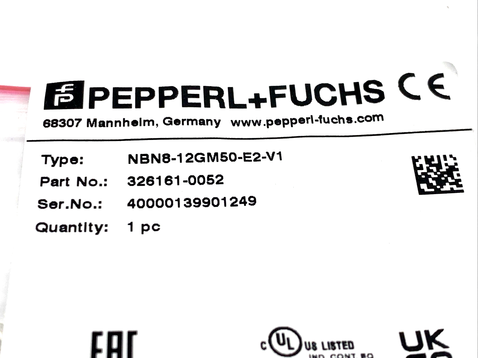 Pepperl+Fuchs NBN8-12GM50-E2-V1 Inductive Sensor M12 3-Pin 326161-0052 - New - Maverick Industrial Sales