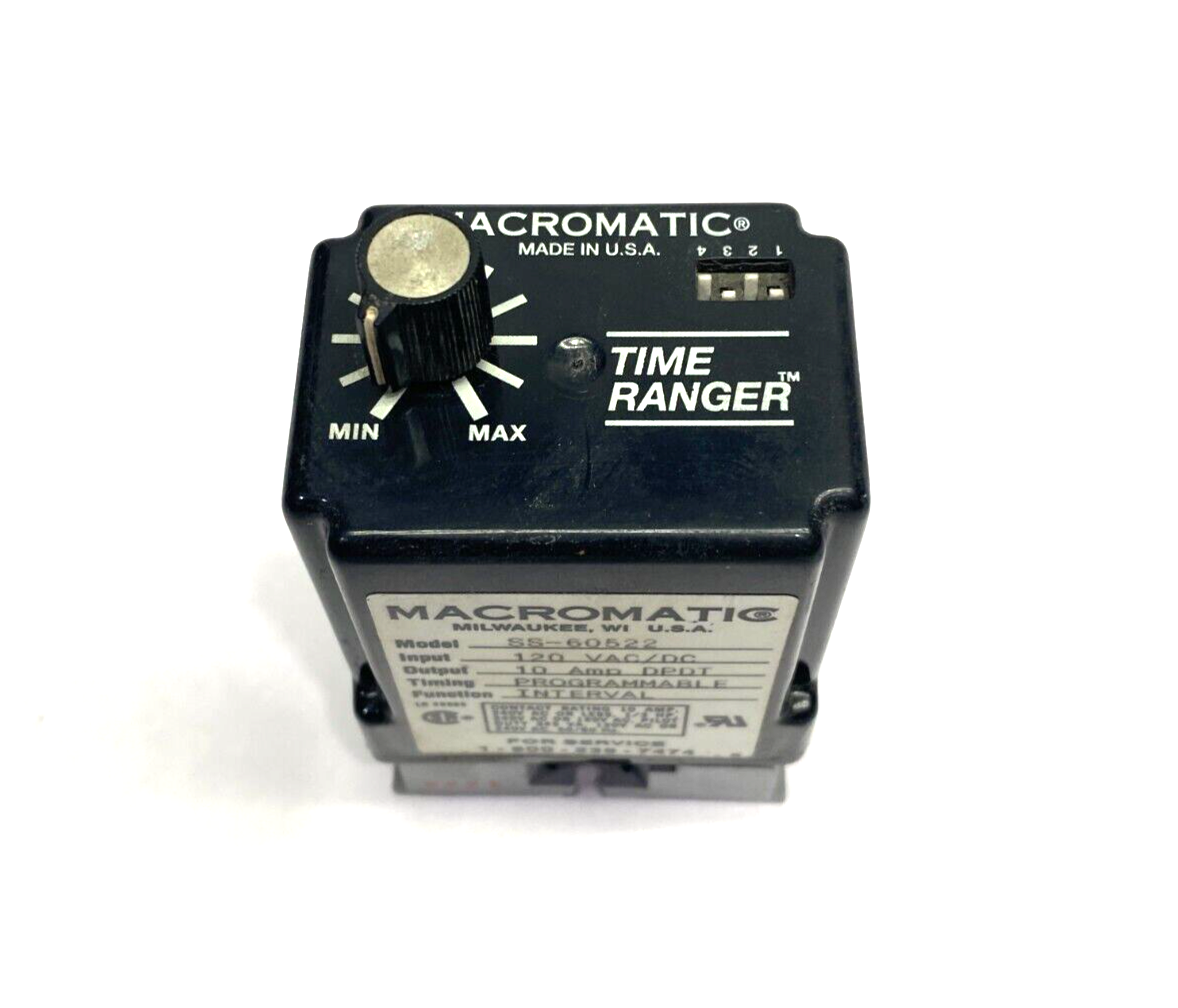 Macromatic SS-60522 Time-Ranger Programmable Interval Timing Relay 120VAC/DC - Maverick Industrial Sales