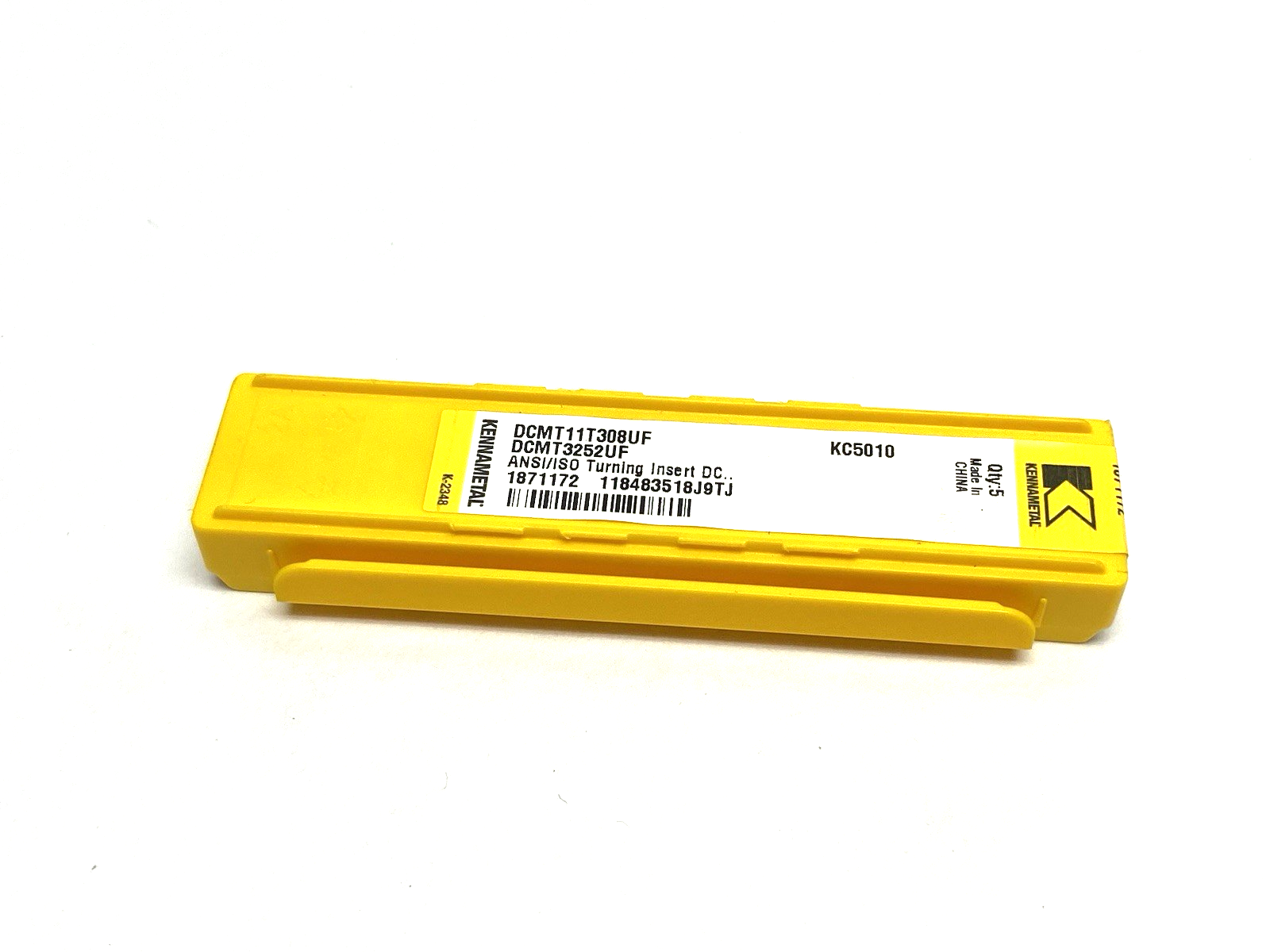1871172 | Kennametal Screw-On Insert, Positive D-Style, DCMT11T308UF PKG OF 5 - New - Maverick Industrial Sales
