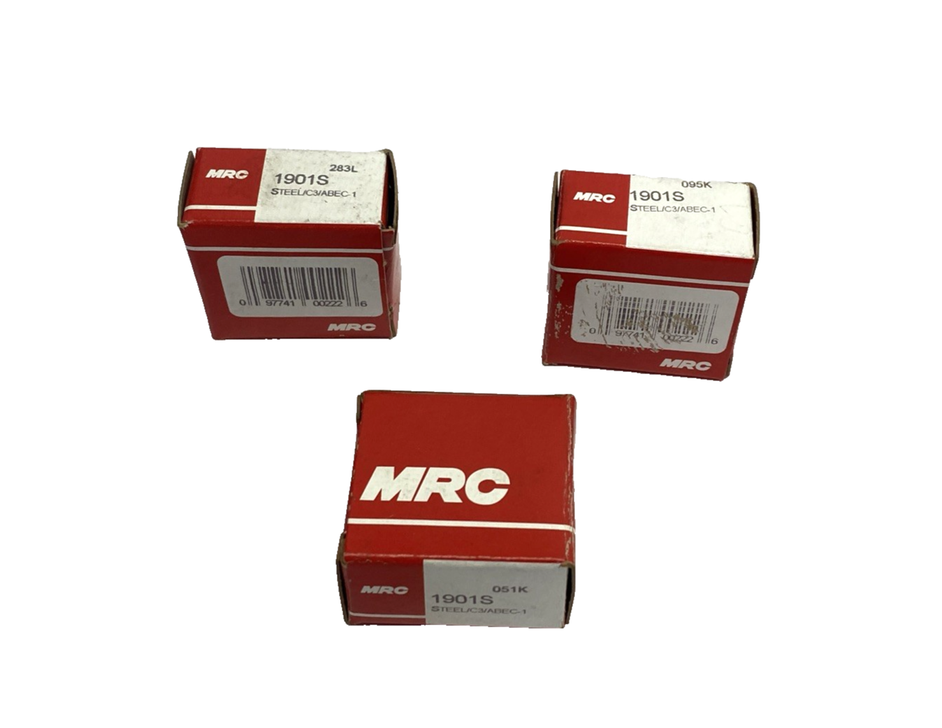 1901S | MRC Radial Deep Groove Ball Bearing 12mm Bore 24mm O.D. 6mm Wide LOT OF 3 - New - Maverick Industrial Sales