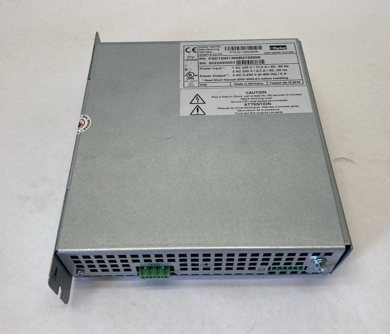PSD1SW1300B2100000 | Parker Hiperface DSL Multi-Fieldbus Servo-Drive, Single Axis - Used - Maverick Industrial Sales