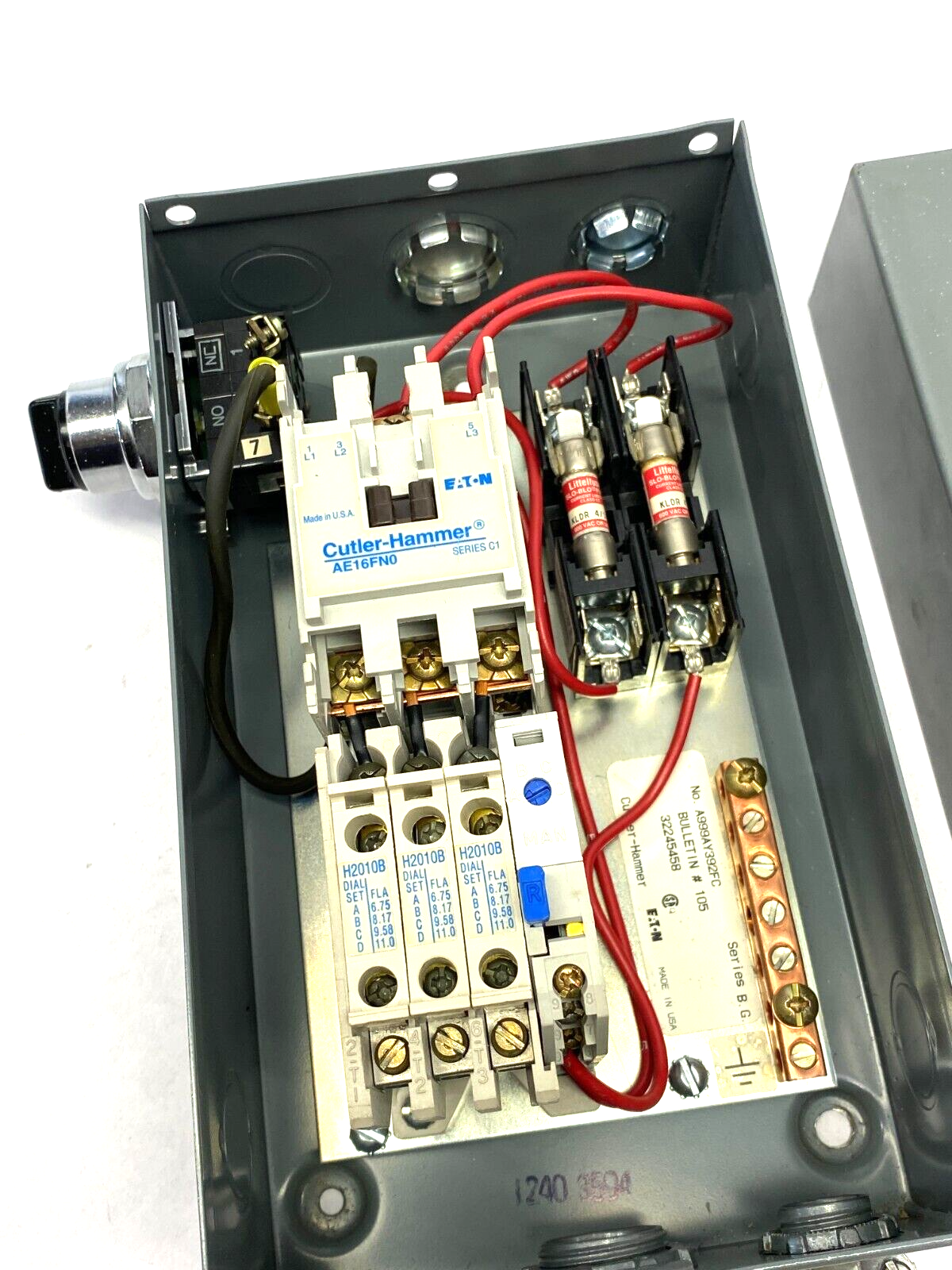 Eaton Cutler-Hammer A999AY392FC Manual NEMA Disconnect Starter Unit BG Series - Maverick Industrial Sales