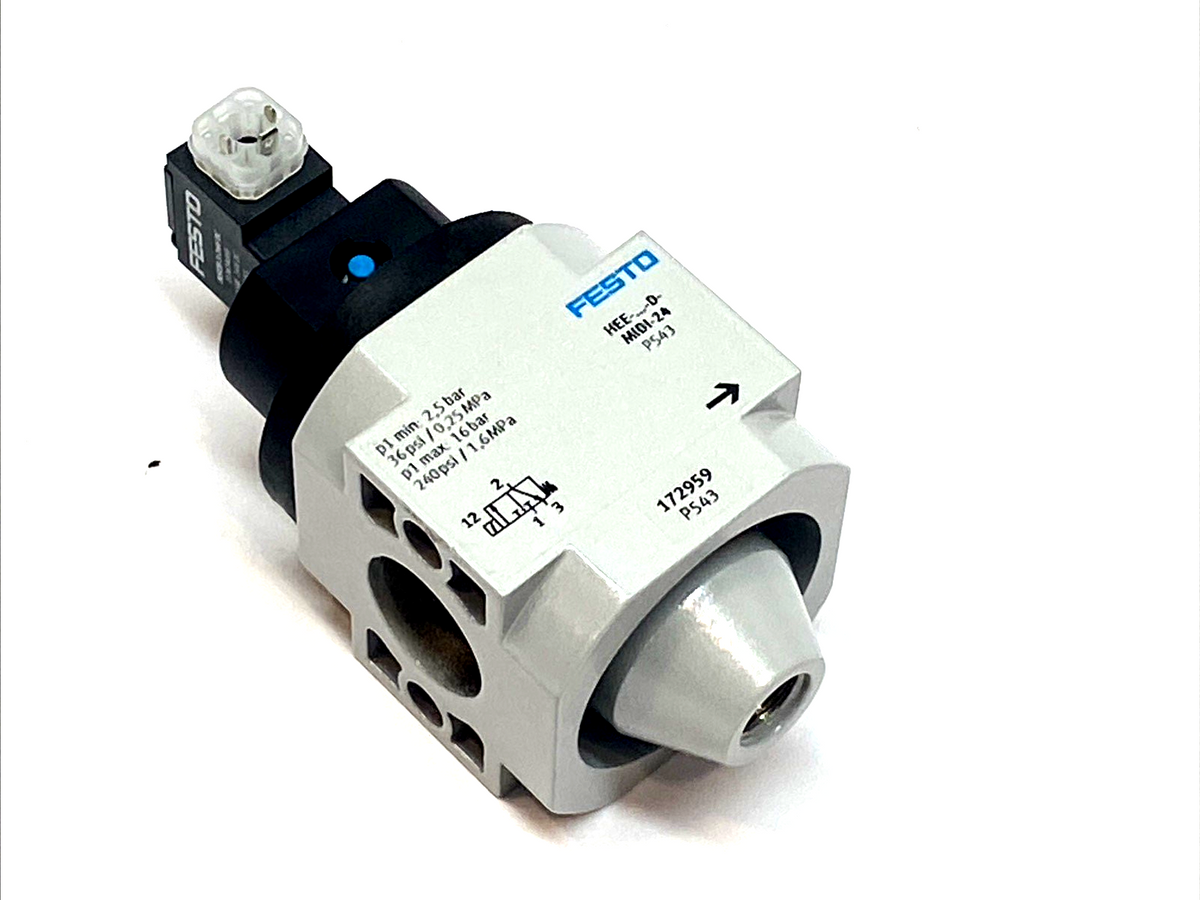 MIDI-24 | Festo Electric Pneumatic Solenoid On/Off Valve P543 - New – Open box - Maverick Industrial Sales