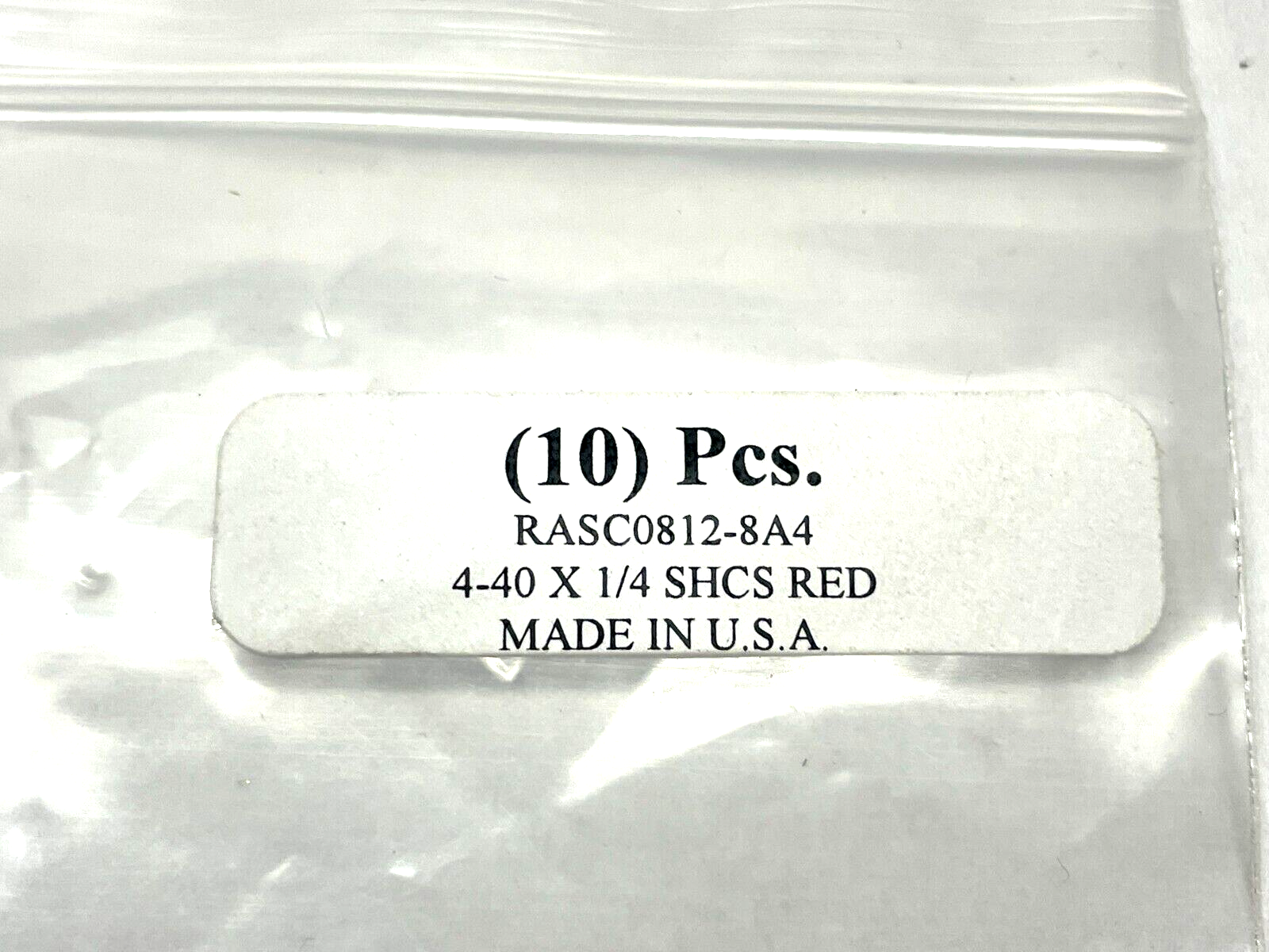 RASC0812-8A4 4-40 x 1/4 SHCS Red Screws PKG OF 10 - Maverick Industrial Sales