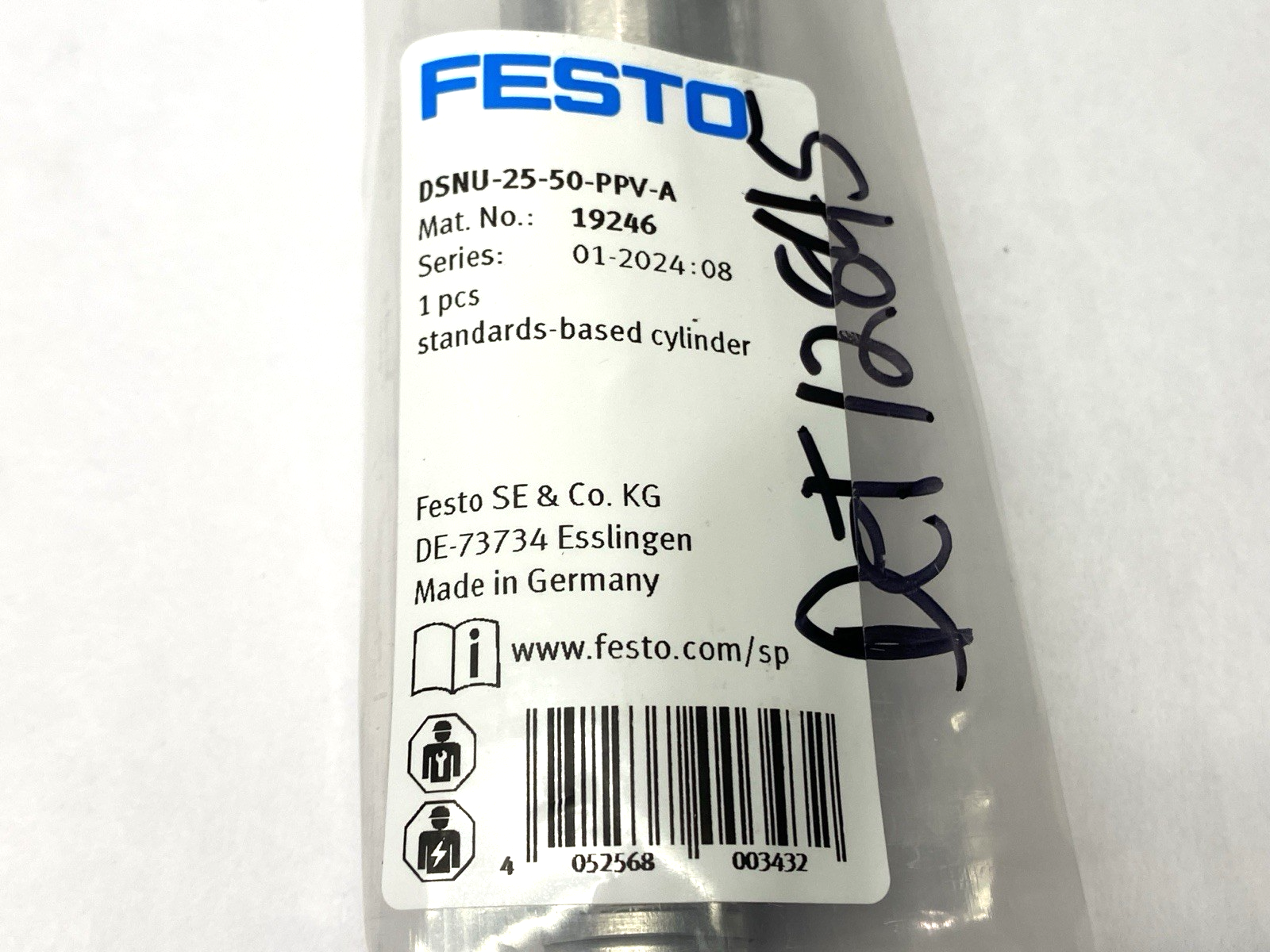 Festo DSNU-25-50-PPV-A Pneumatic Cylinder 25mm Bore 50mm Stroke 19246 - Maverick Industrial Sales