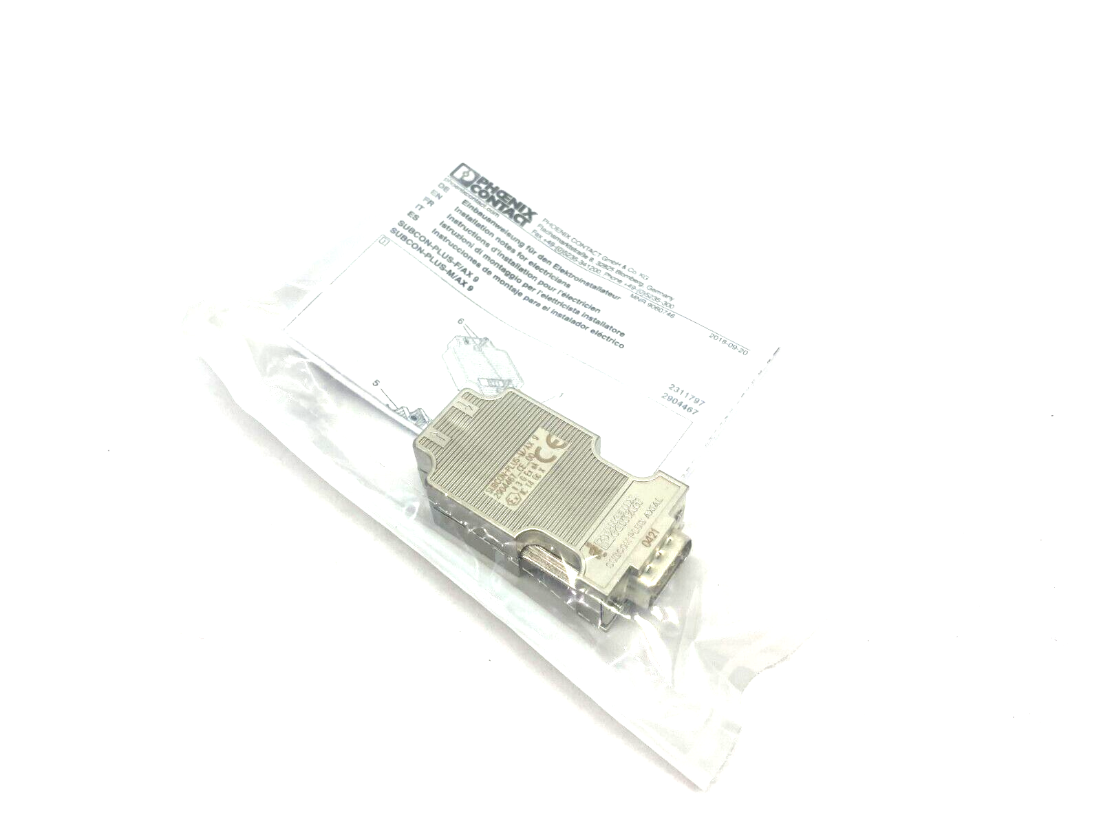 Phoenix Contact SUBCON-PLUS-M/AX 9 D-Sub 9-Position Bus Connector 2904467 - Maverick Industrial Sales