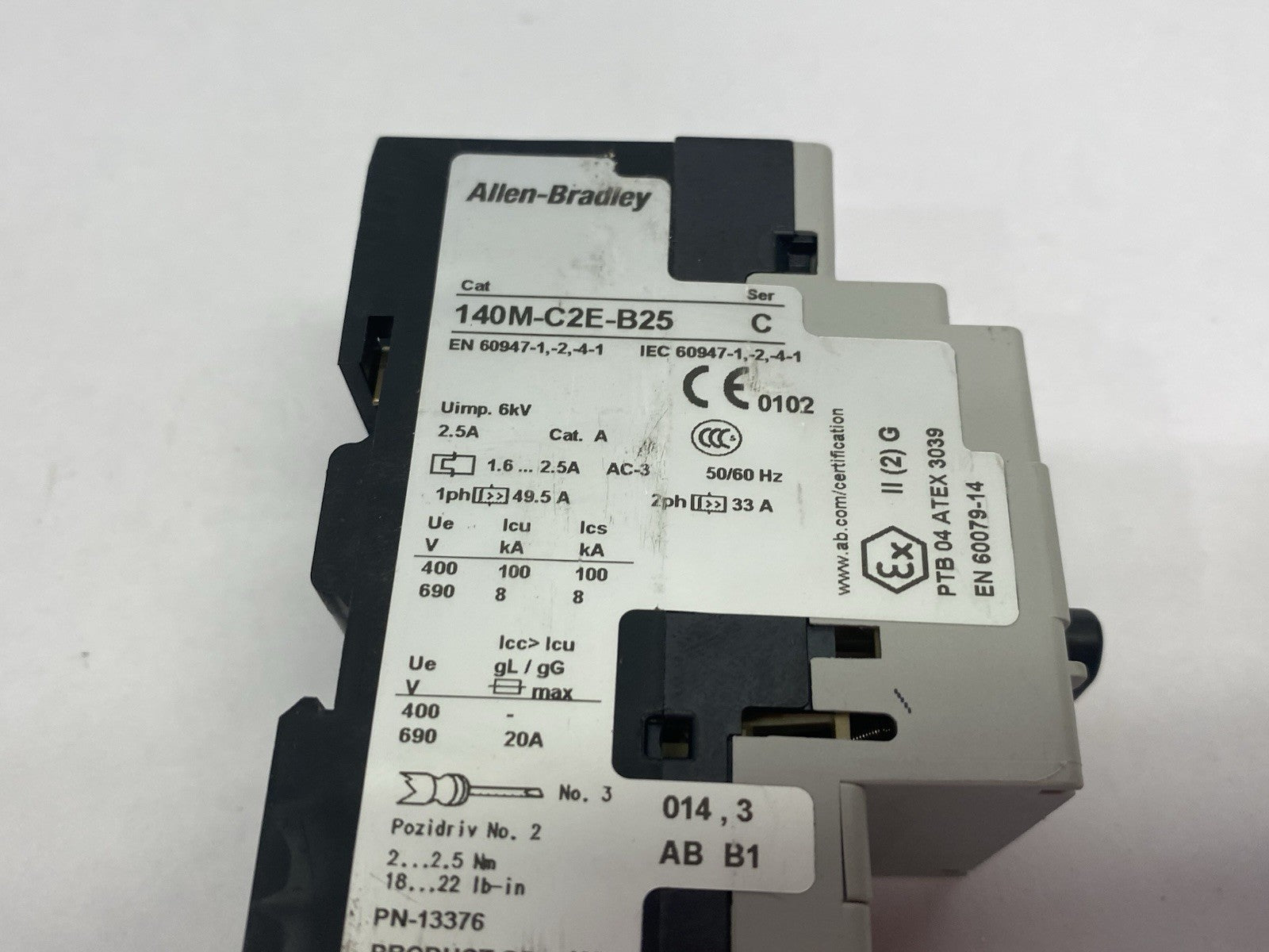 Allen Bradley 140M-C2E-B25 Ser. C Circuit Breaker, Motor Protection 1.6 to 2.5A - Maverick Industrial Sales