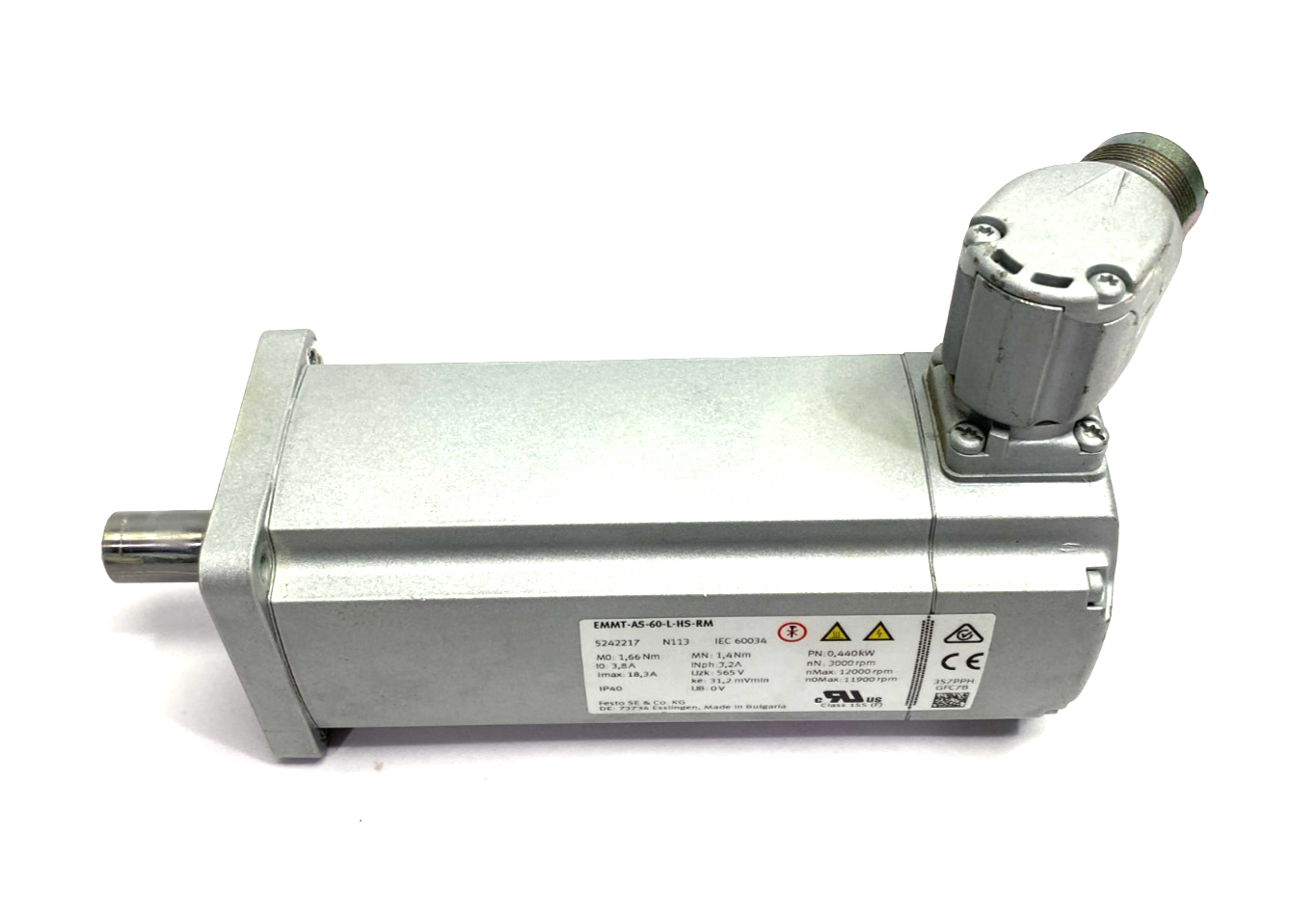 Festo EMMT-AS-60-L-HS-RM Servo Motor 440W 14300rpm Max 5242217 - Maverick Industrial Sales