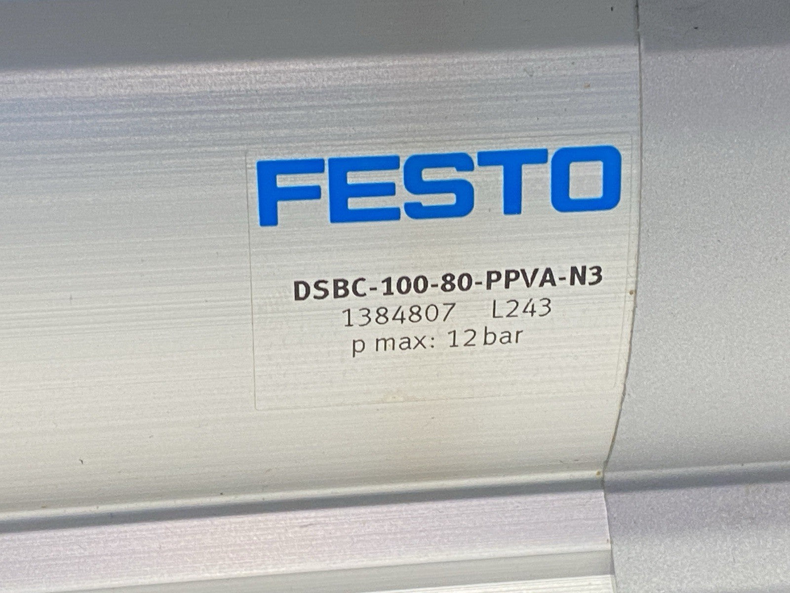 Festo DSBC-100-80-PPVA-N3 Pneumatic Cylinder 80mm Bore 100mm Stroke 1384807 - Maverick Industrial Sales