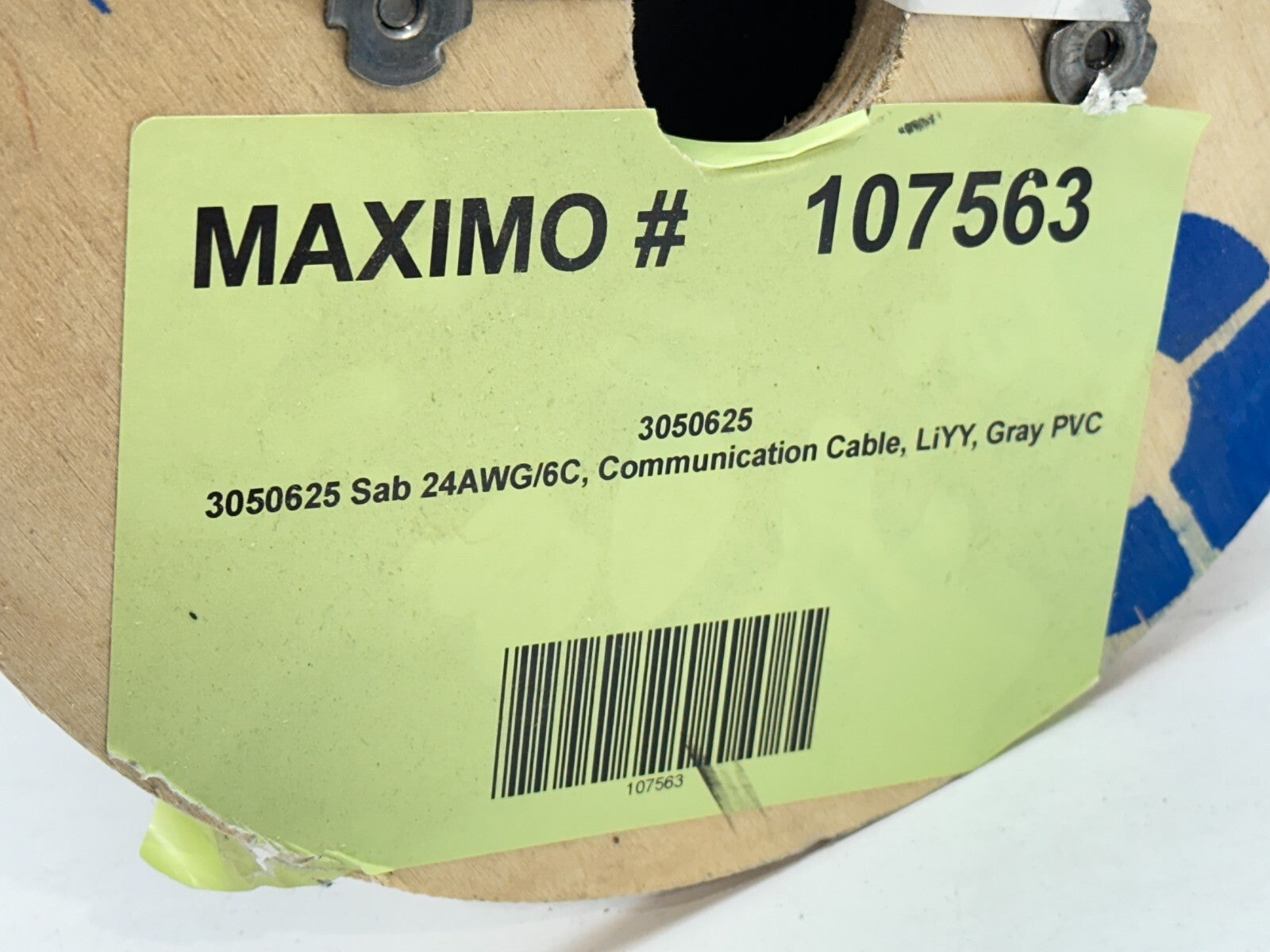 SAB 3050625 Communications Cable 24AWG/6C LiYY Gray PVC 200ft Spool - Maverick Industrial Sales