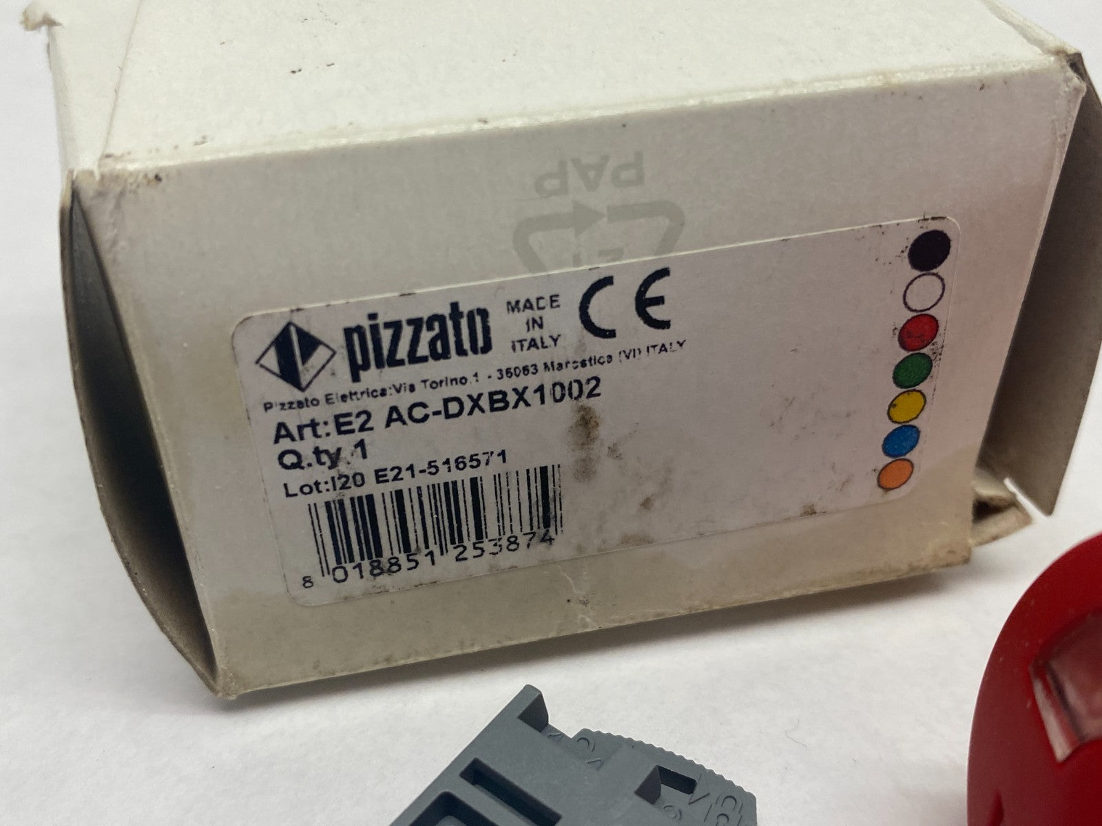Pizzato E2 AC-DXBX1002 Illuminated Emergency Pushbutton w/ Locking Collar - Maverick Industrial Sales