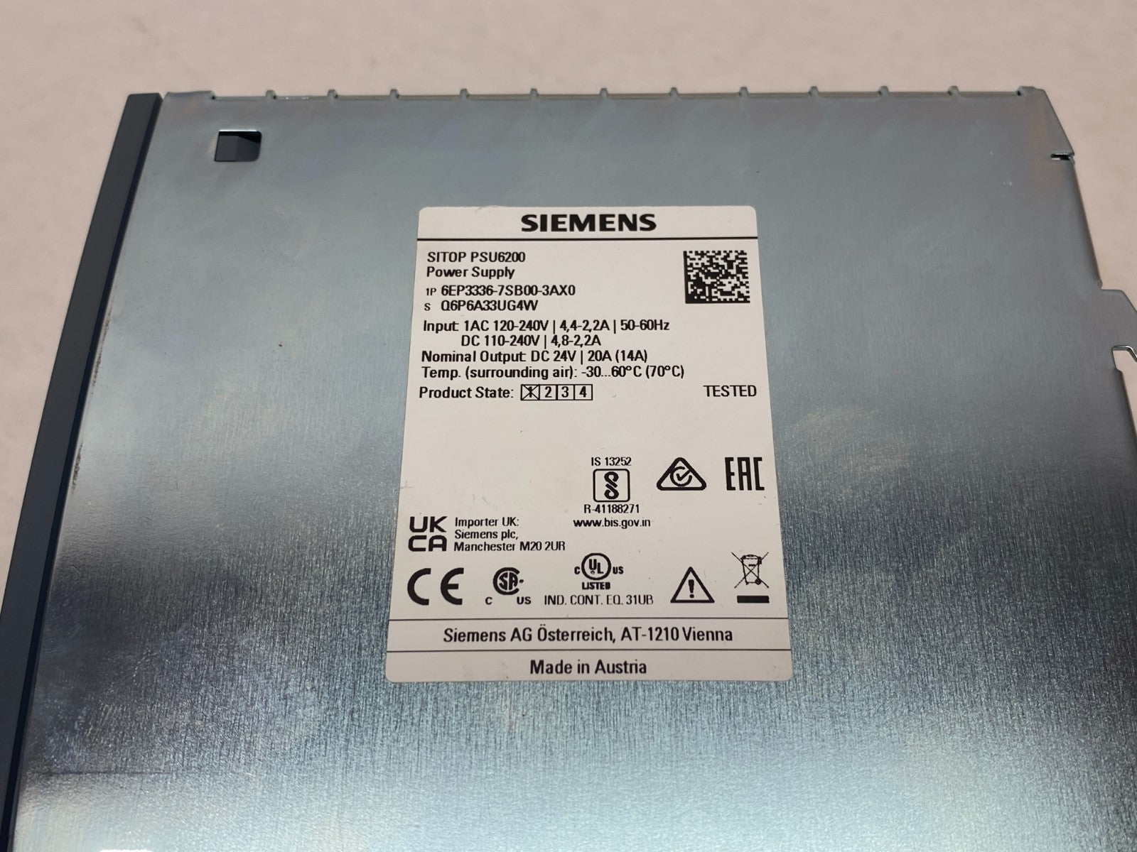 Siemens 6EP3336-7SB00-3AX0 SITOP PSU6200 Stabalized Power Supply 24V/ 10A - Maverick Industrial Sales