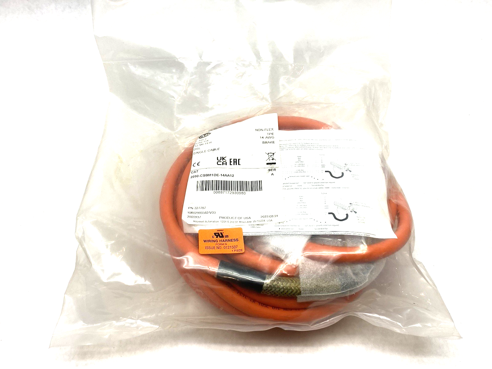 2090-CSBM1DE-14AA12 | Allen Bradley Ser. A Kinetix Single Cable, DSL 12m Non-Flex - New - Maverick Industrial Sales