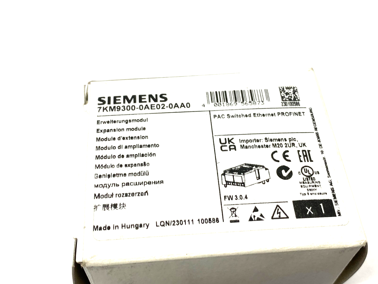 7KM9300-0AE02-0AA0 | Siemens Expansion Module, PAC Switched Ethernet PROFINET - New – Open box - Maverick Industrial Sales