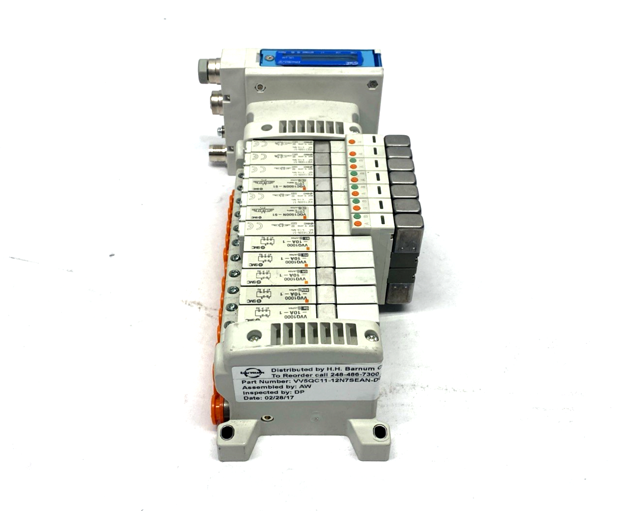 SMC VV5QC11-12N7SEAN-D0S Pneumatic Solenoid Valve Manifold, 12-Station - Maverick Industrial Sales