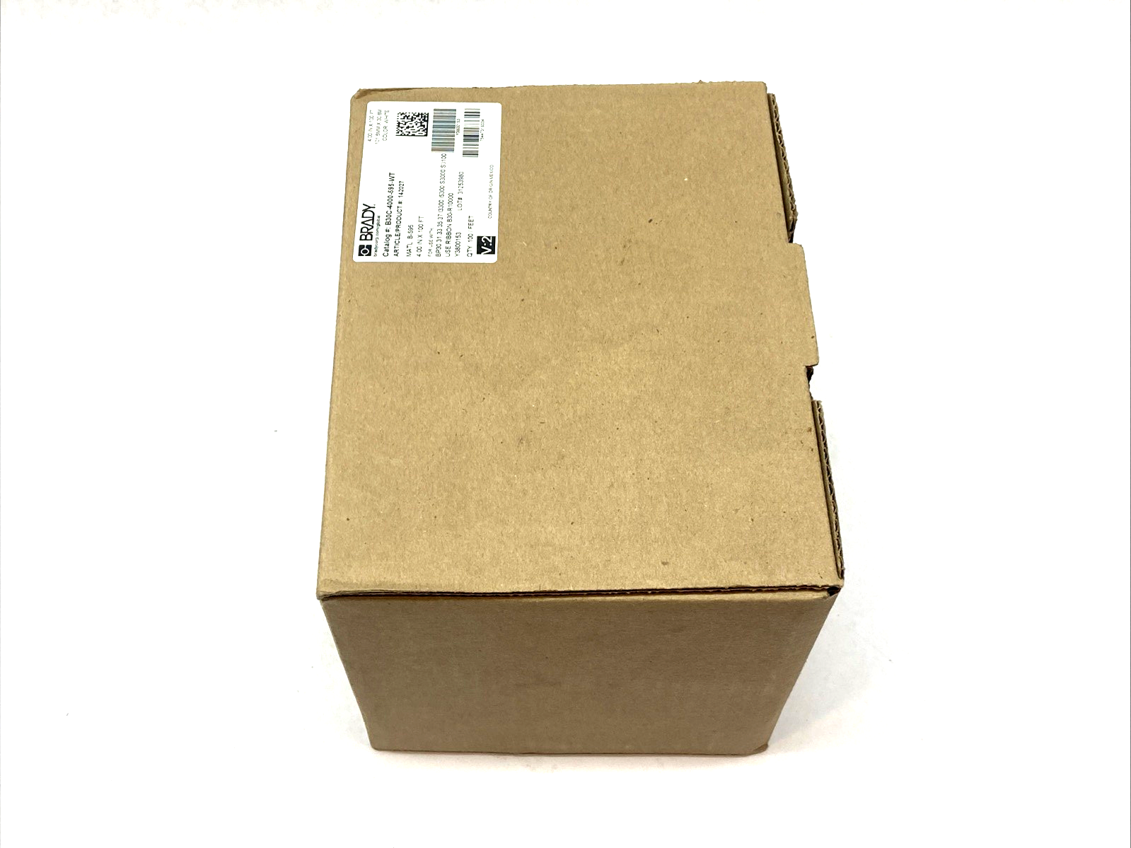 B30C-4000-595-WT | Brady 4" x 100' White Vinyl Label Tape - New - Maverick Industrial Sales