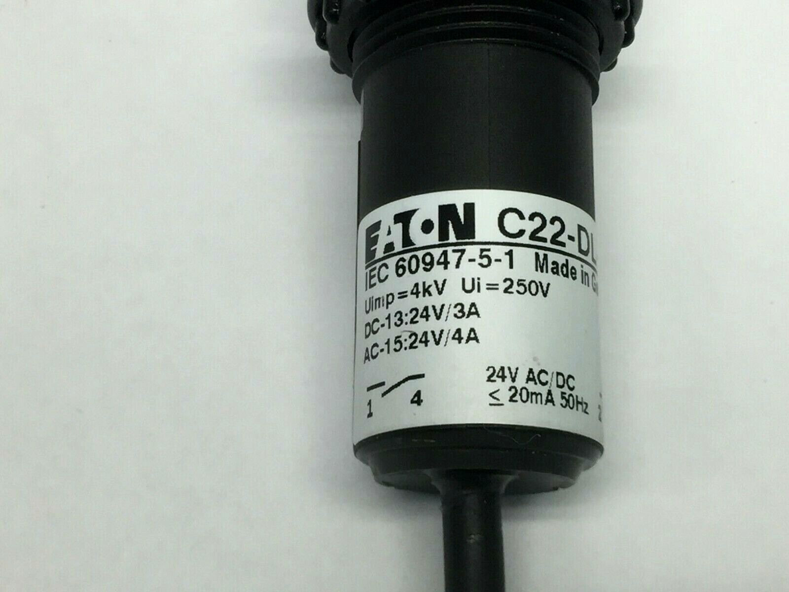 Eaton C22-DL-G-K10-24-P3 Luminated Green Pushbutton Switch - Maverick Industrial Sales