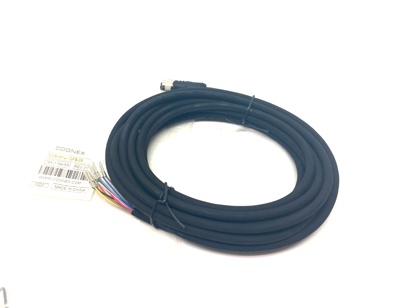 Cognex CCB-M12x12FS-05 Single Ended Breakout Cable 5m 185-1194-5R - Maverick Industrial Sales