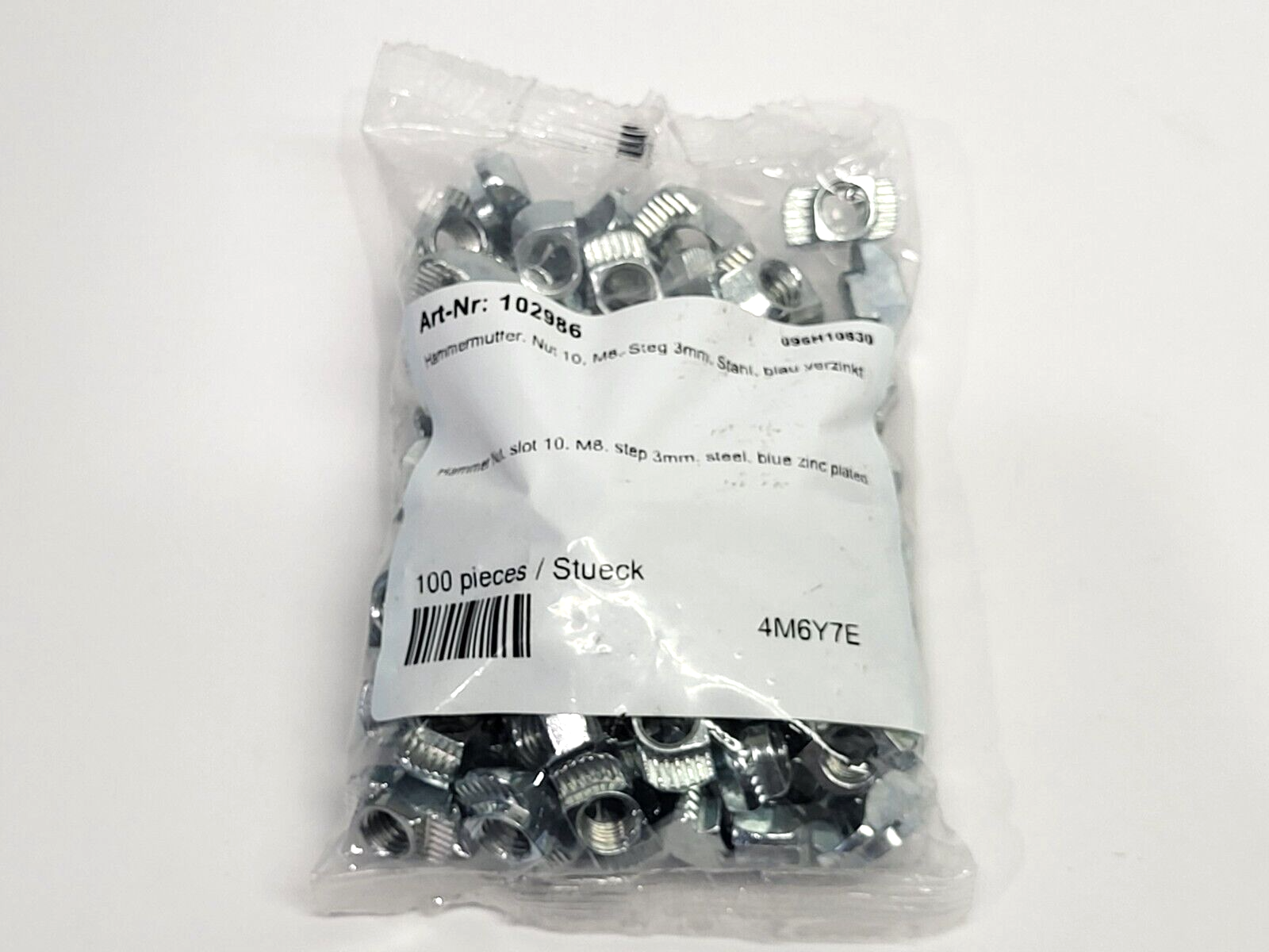 102986 Hammer Nut M8 Steel PACKAGE OF 100 - Maverick Industrial Sales