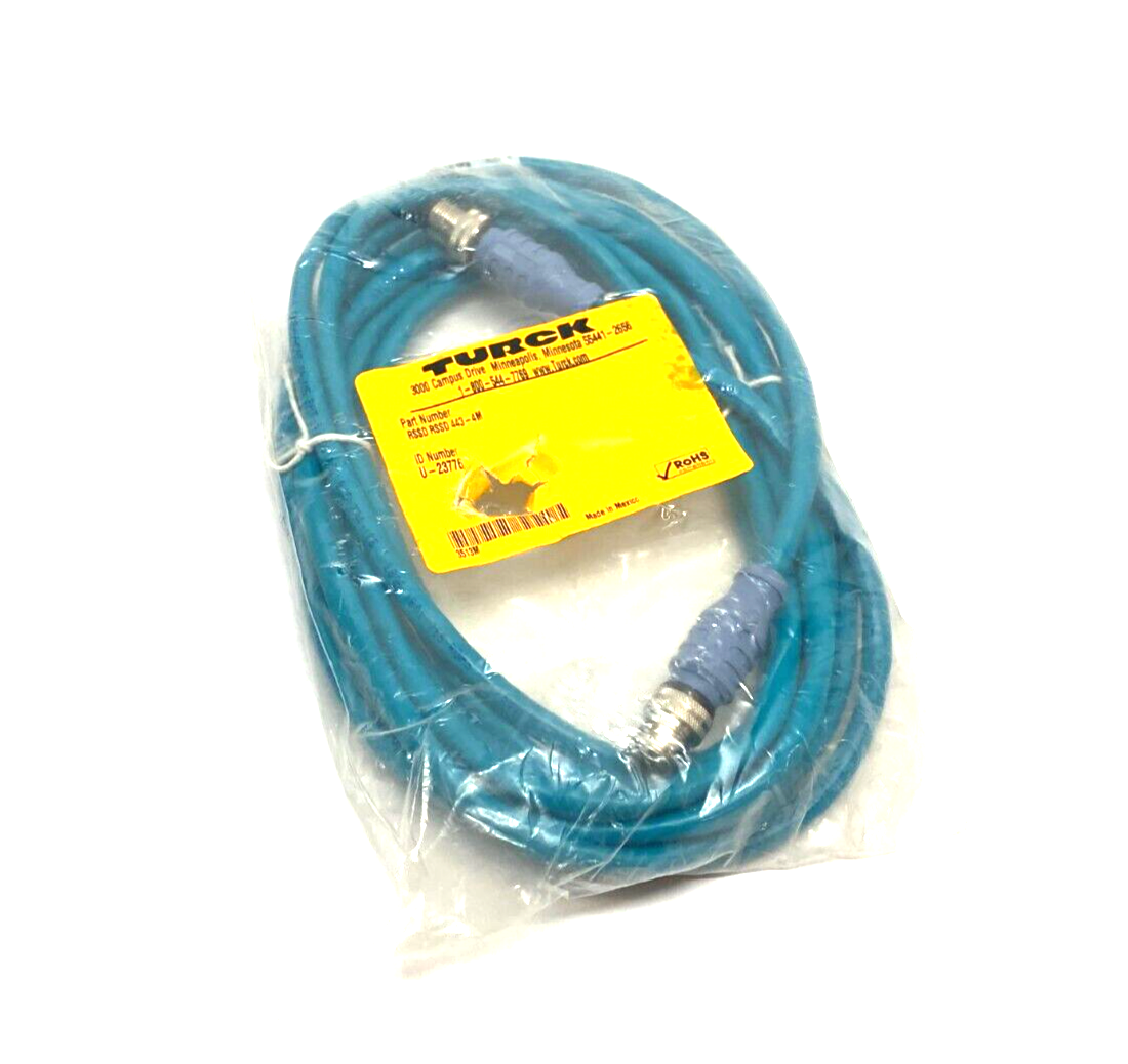 RSSD RSSD 443-4M, U-23776 | Turck RSSD RSSD 443-4M Industrial Ethernet Cable Male M12 4-Pin 4m U-23776 - New Other - Maverick Industrial Sales