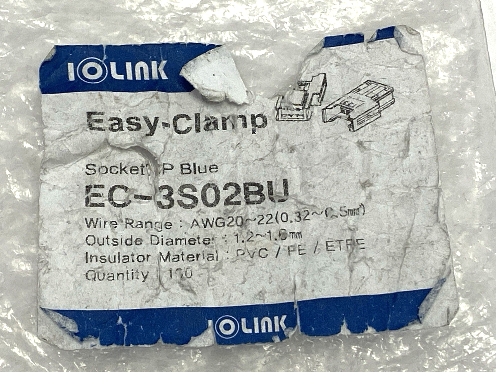 Samwon Act EC-3S02BU IOLINK Blue Socket Connector AWG20-22 3P LOT OF 18 - Maverick Industrial Sales