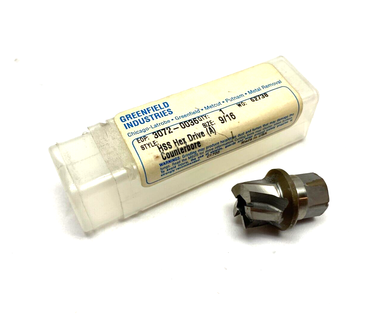 Greenfield Metcut 3072-0036 Hex Drive Counterbore Mill Tip 9/16" - Maverick Industrial Sales