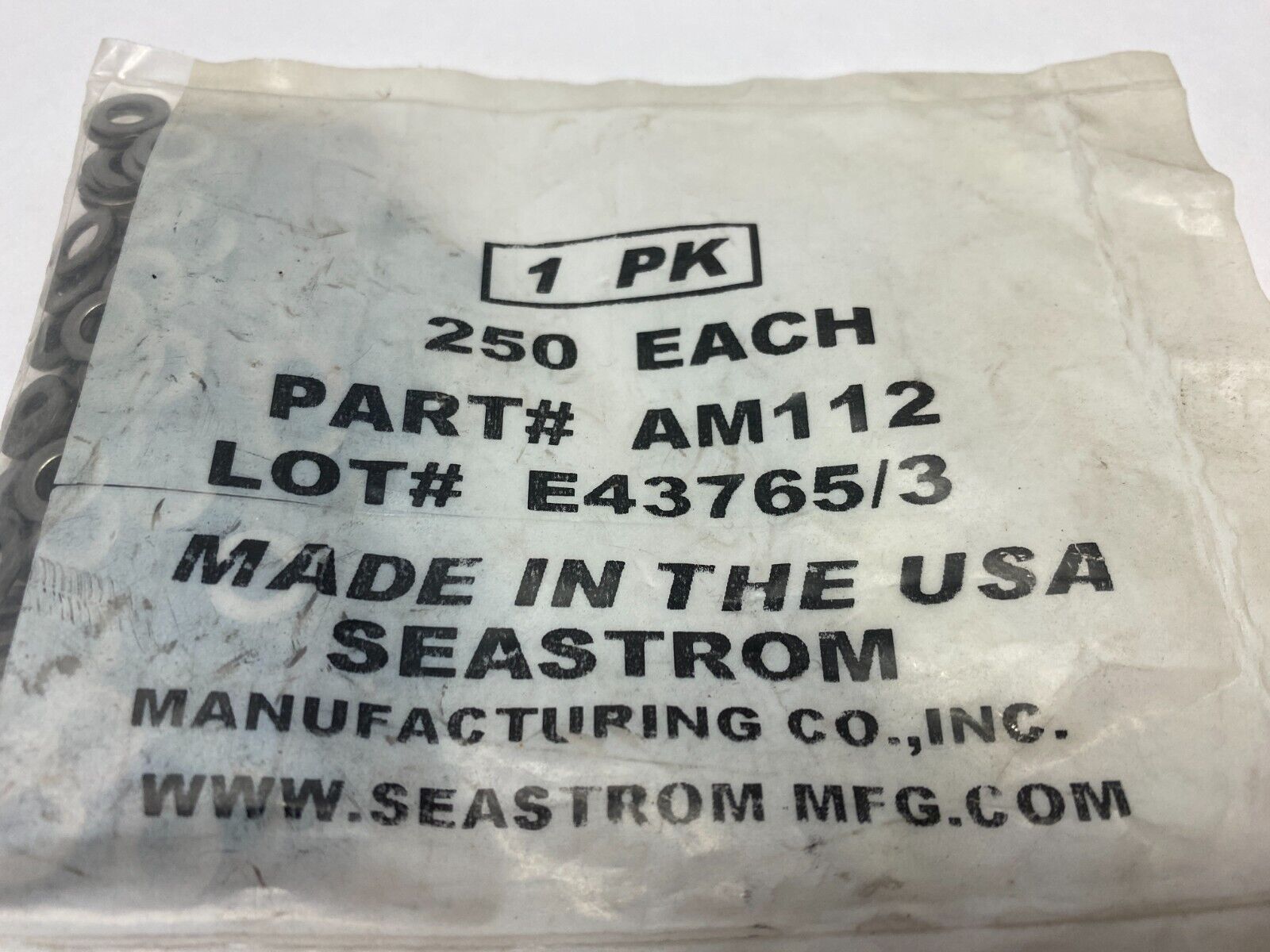 Seastrom AM112 Flat Stainless Steel Washer PKG OF 250 - Maverick Industrial Sales