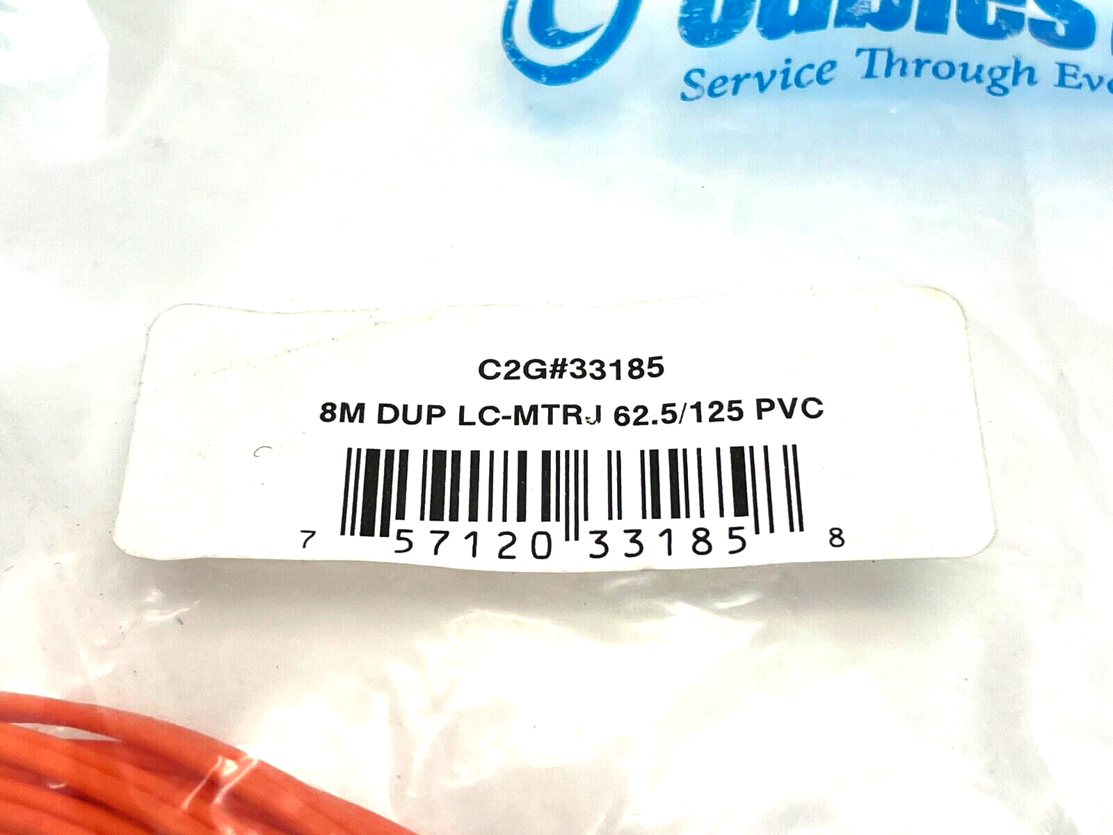 C2G 33185 Duplex Multimode PVC Fiber Optic Cable 8m Length - Maverick Industrial Sales