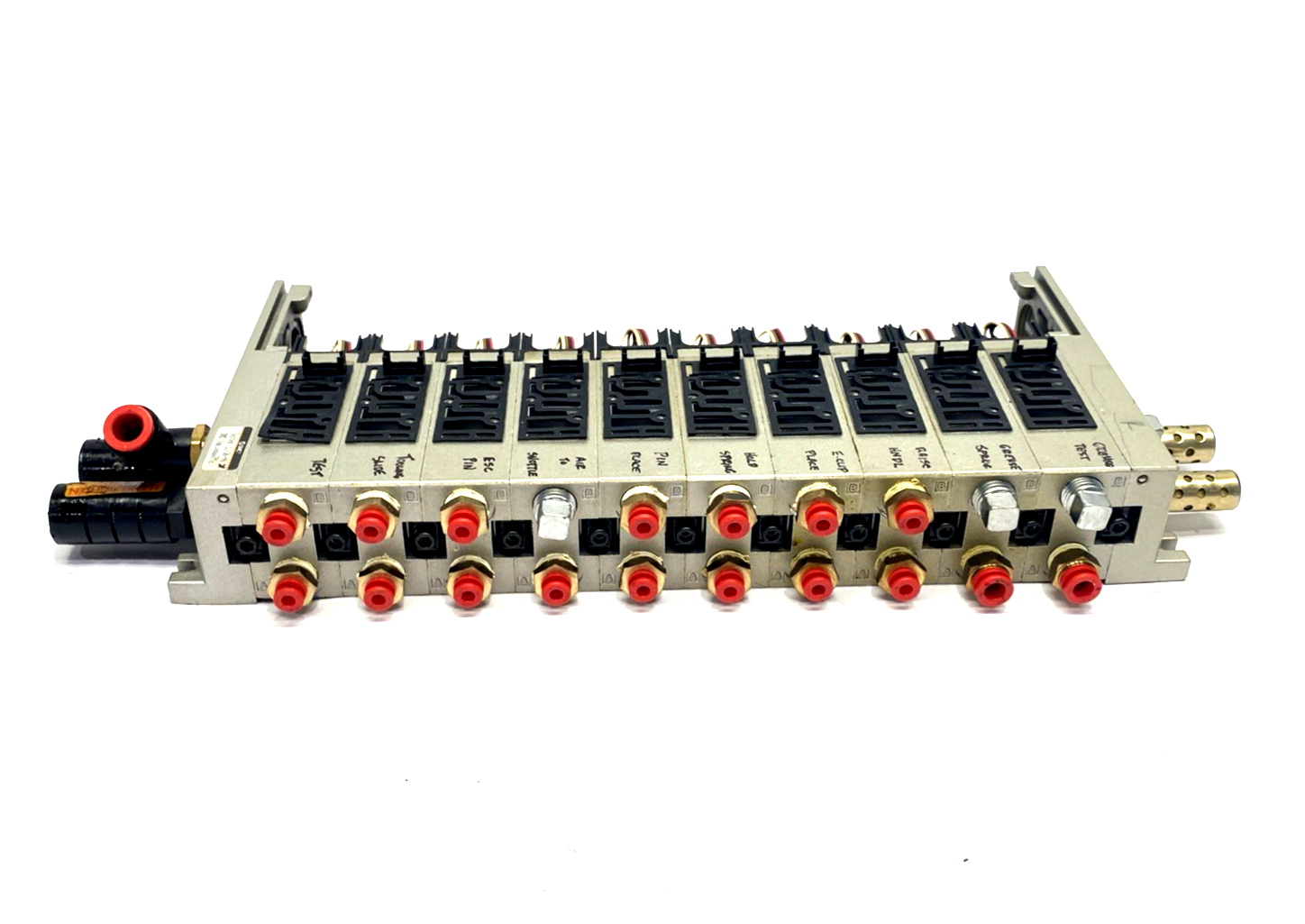 VV5FS2-01T1-101-02T | SMC Solenoid Valve Manifold, 5-Port, 10-Station, 1/4" NPT - Used - Maverick Industrial Sales