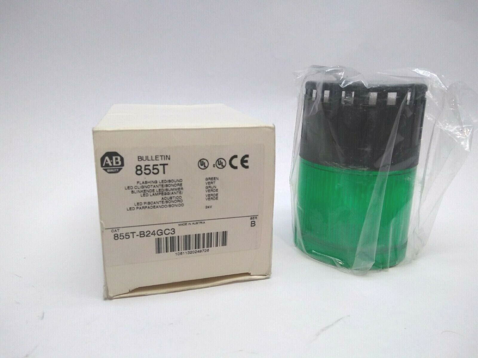 Allen Bradley 855T-B24GC3 Ser B Control Tower Stack Light LED w/ Sound No Bulb - Maverick Industrial Sales