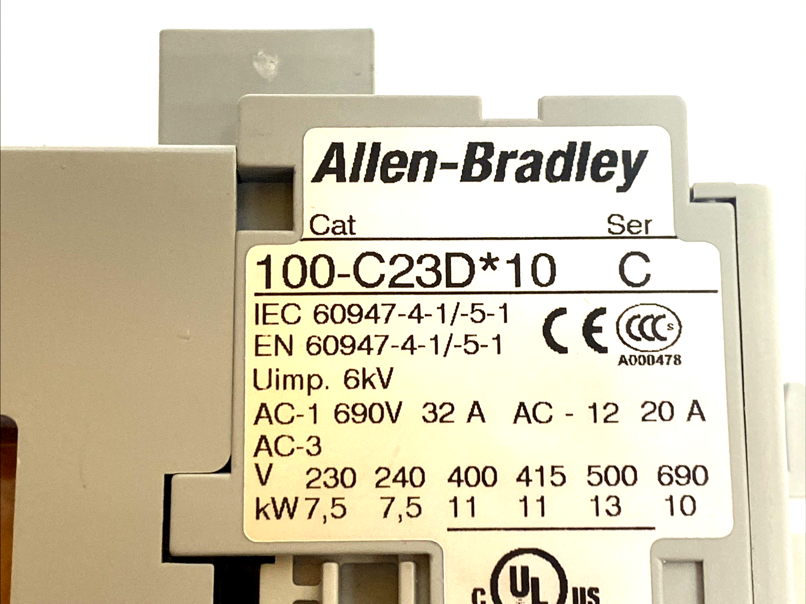 100‑C23DZJ10 | Allen‑Bradley 23A 3‑Pole Contactor 24V DC Coil 1NO Auxiliary - Used - Maverick Industrial Sales