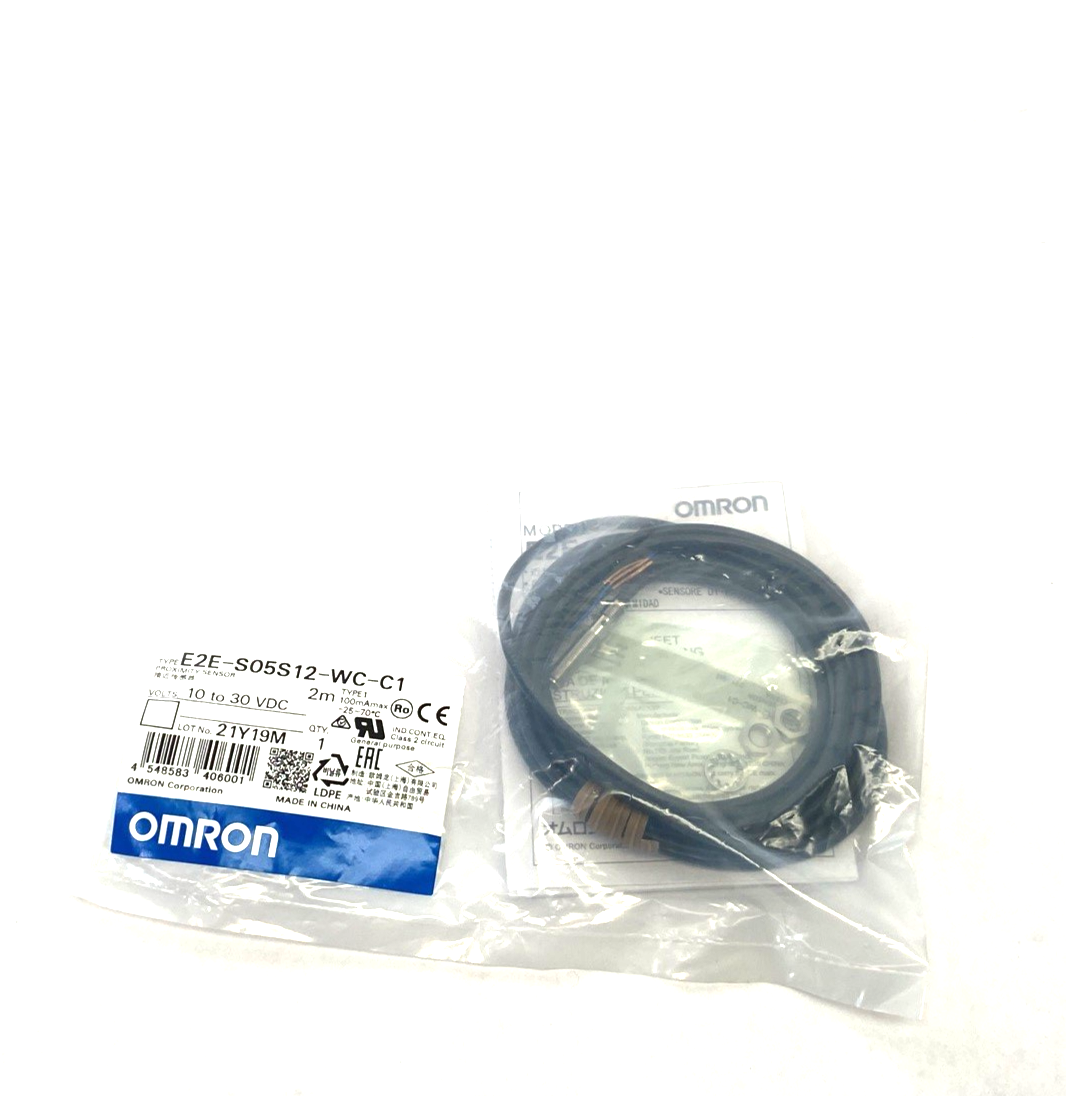 Omron E2E-S05S12-WC-C1 2M Small-Diameter Proximity Sensor, Cylinder type - Maverick Industrial Sales