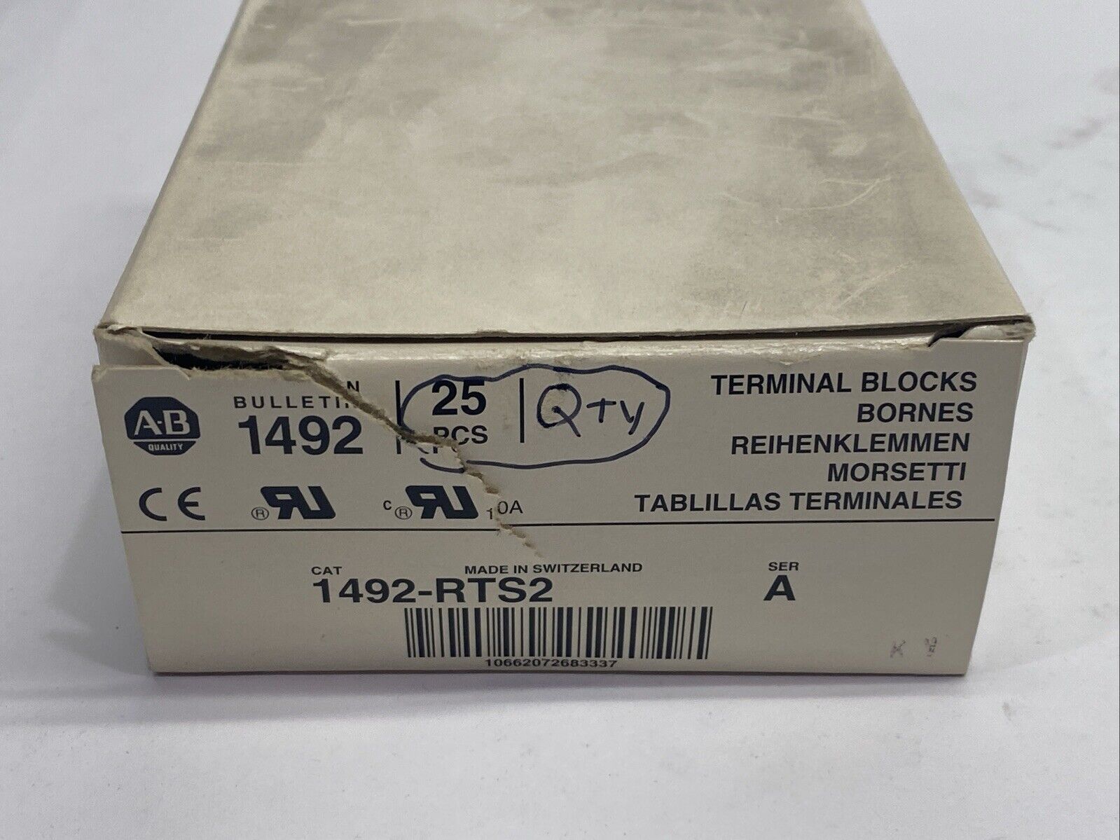 Allen Bradley 1492-RTS2 Ser A Terminal Blocks Gray LOT OF 25 - Maverick Industrial Sales