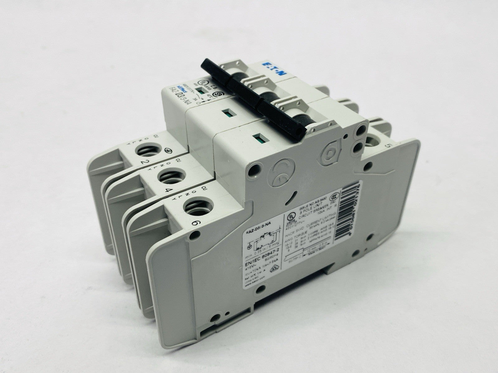 Eaton FAZ-D3/3-NA Circuit Breaker 3A 480Y/277VAC 3-Pole 102261 - Maverick Industrial Sales