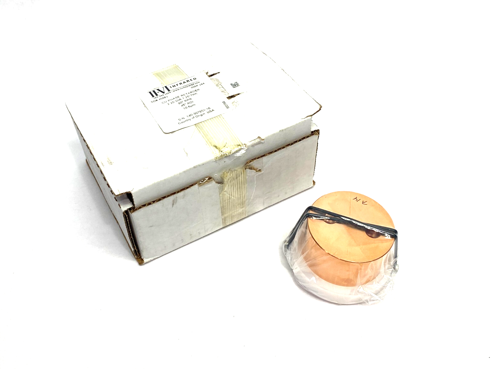 II-VI Infrared 922768 CU Phase Retarder 2.25" Dia. 1.25" Thick 90° RPR, 45° AOI - Maverick Industrial Sales