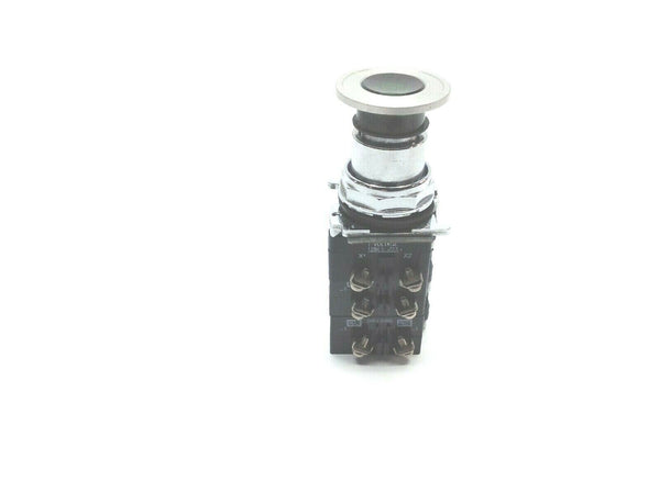 10 Terminal 3 Contact Block with Green and Chrome Flush Pushbutton - Maverick Industrial Sales