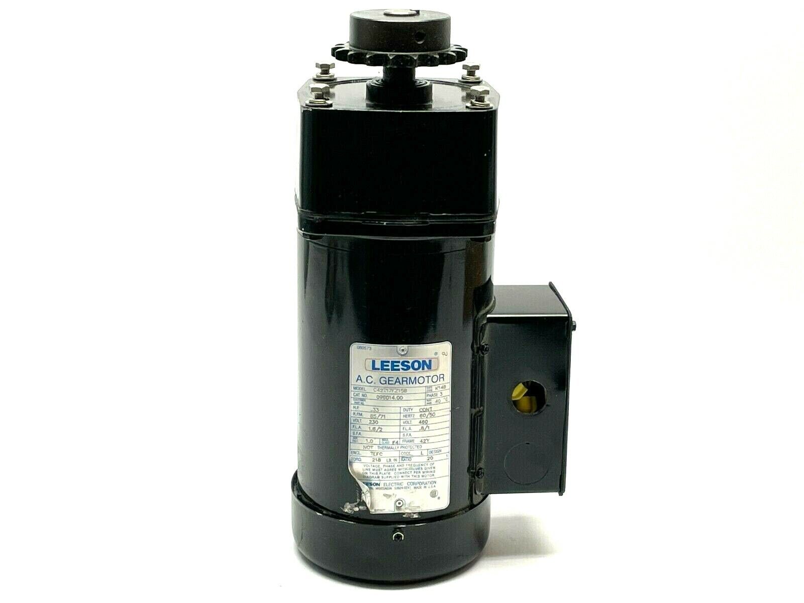 Leeson 096014.00 AC Gearmotor 230V 0.33HP 3PH C42T17FZ15B - Maverick Industrial Sales